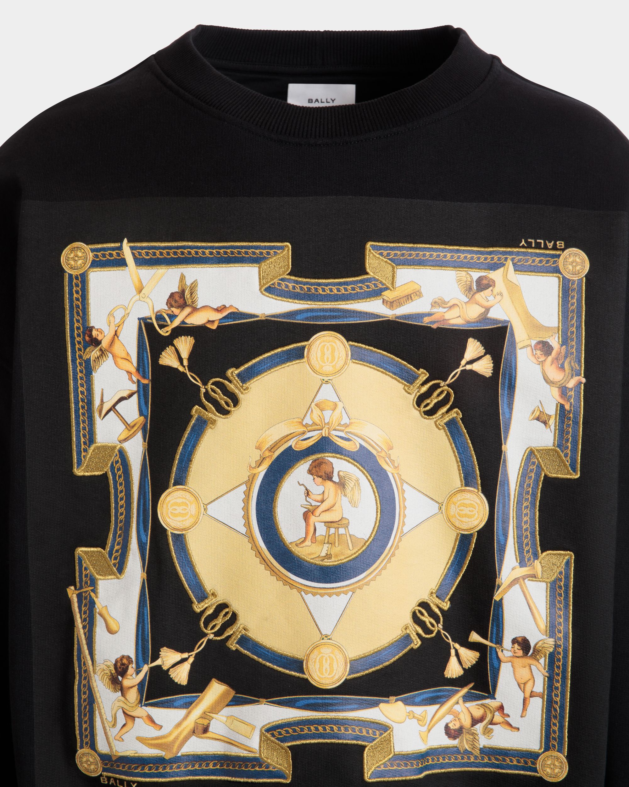 Printed Sweatshirt In Black Cotton - Men's - Bally - 02