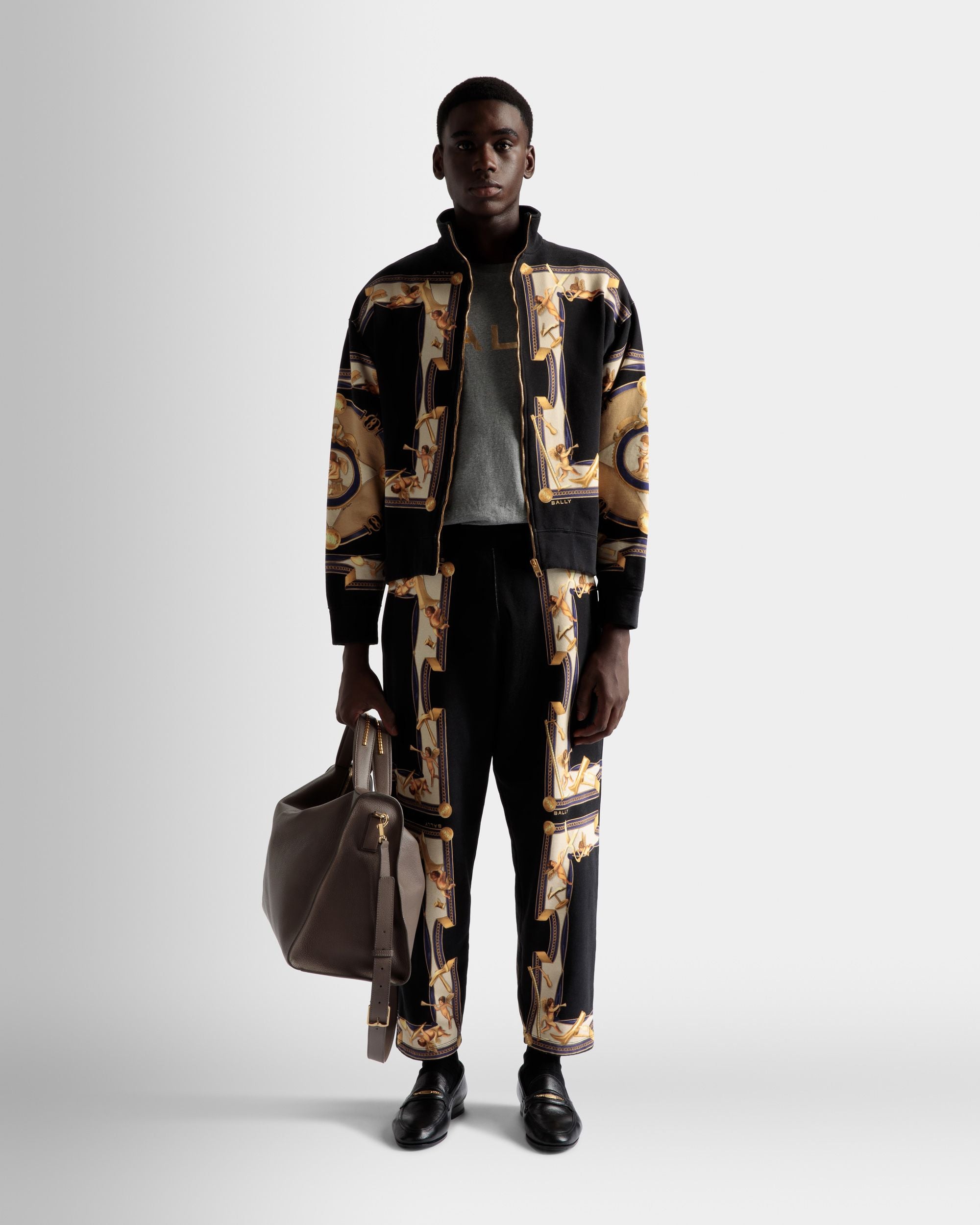 Printed Sweatshirt In Black Cotton - Men's - Bally - 02