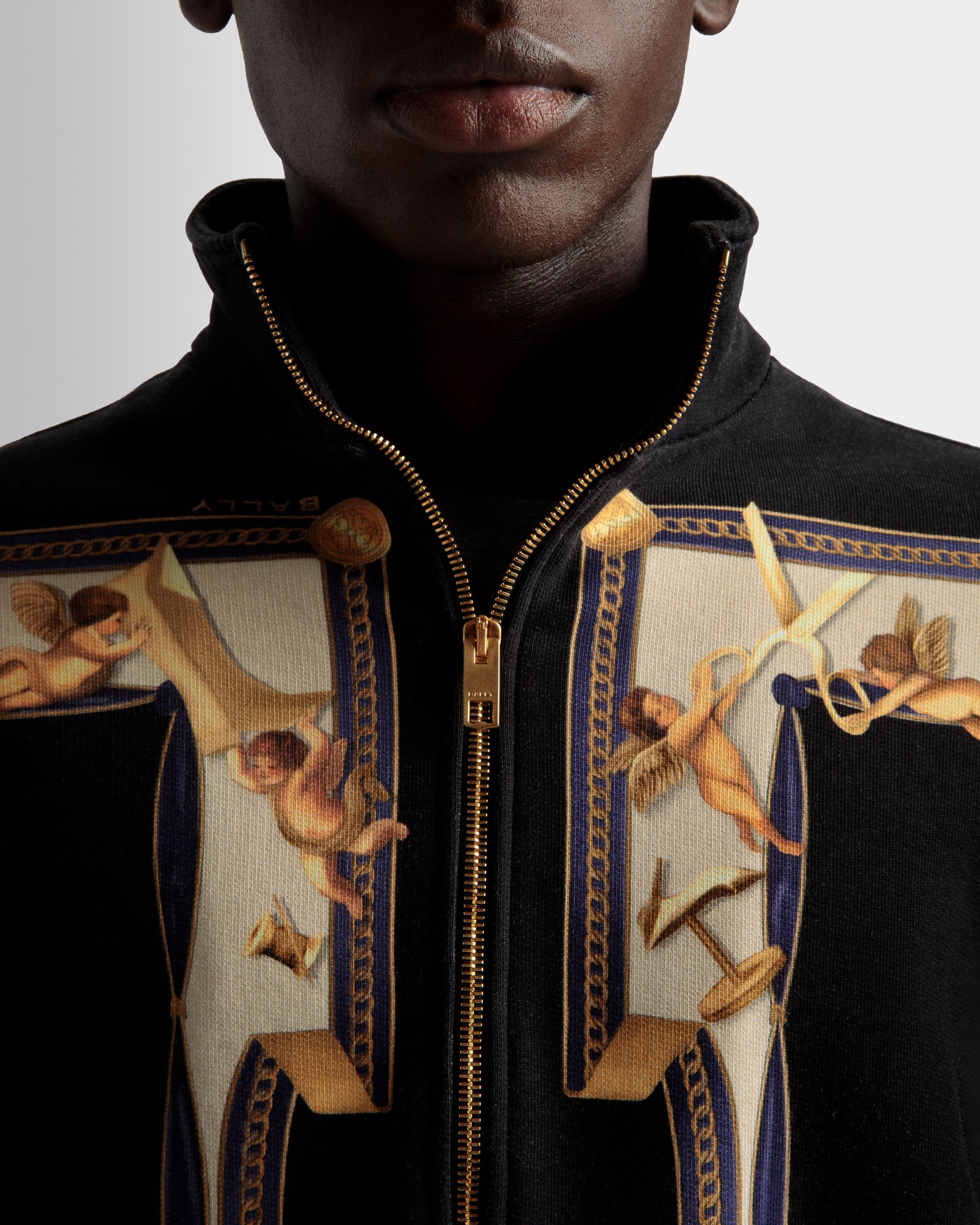 Printed Sweatshirt In Black Cotton - Men's - Bally - 04