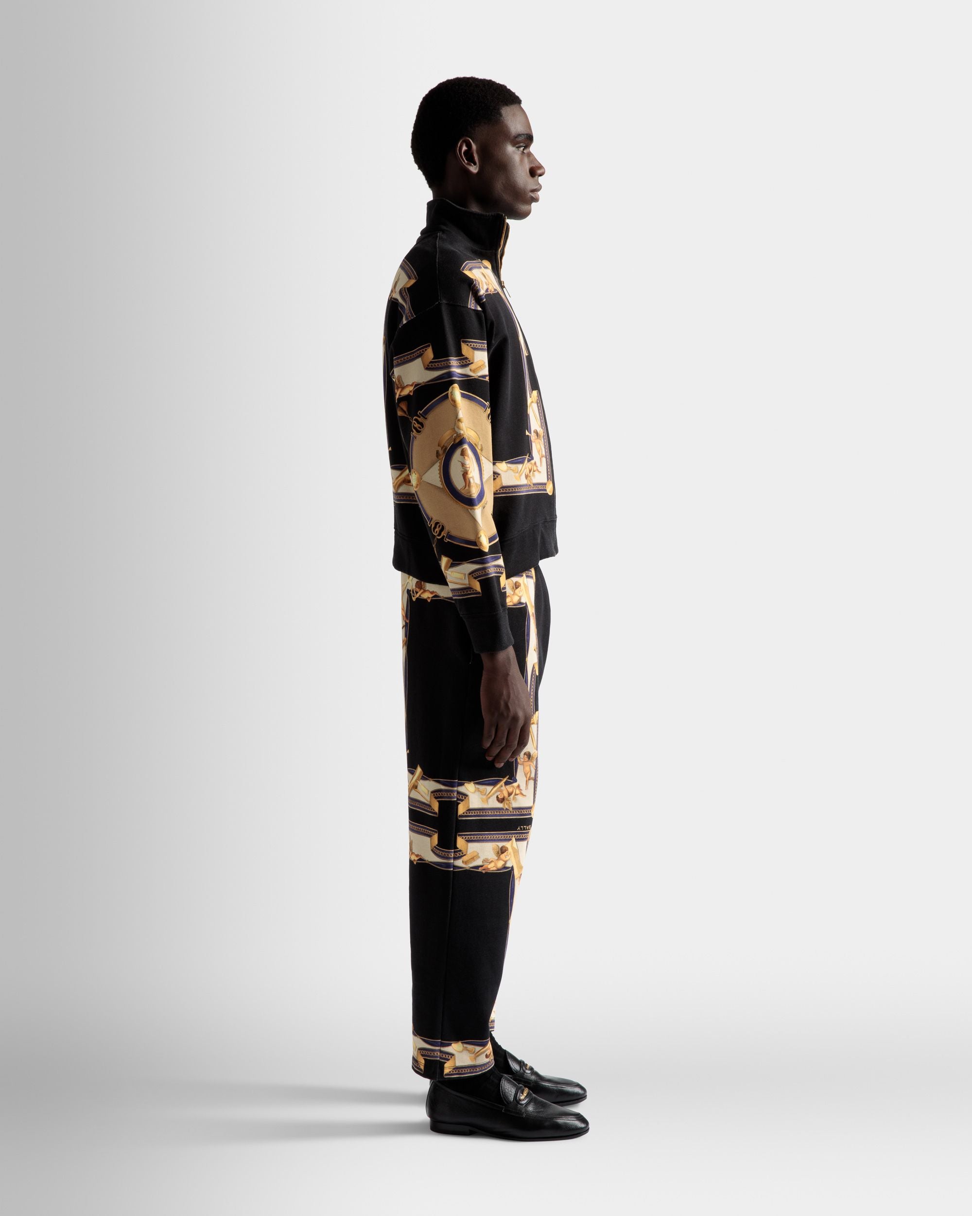 Printed Sweatshirt In Black Cotton - Men's - Bally - 05