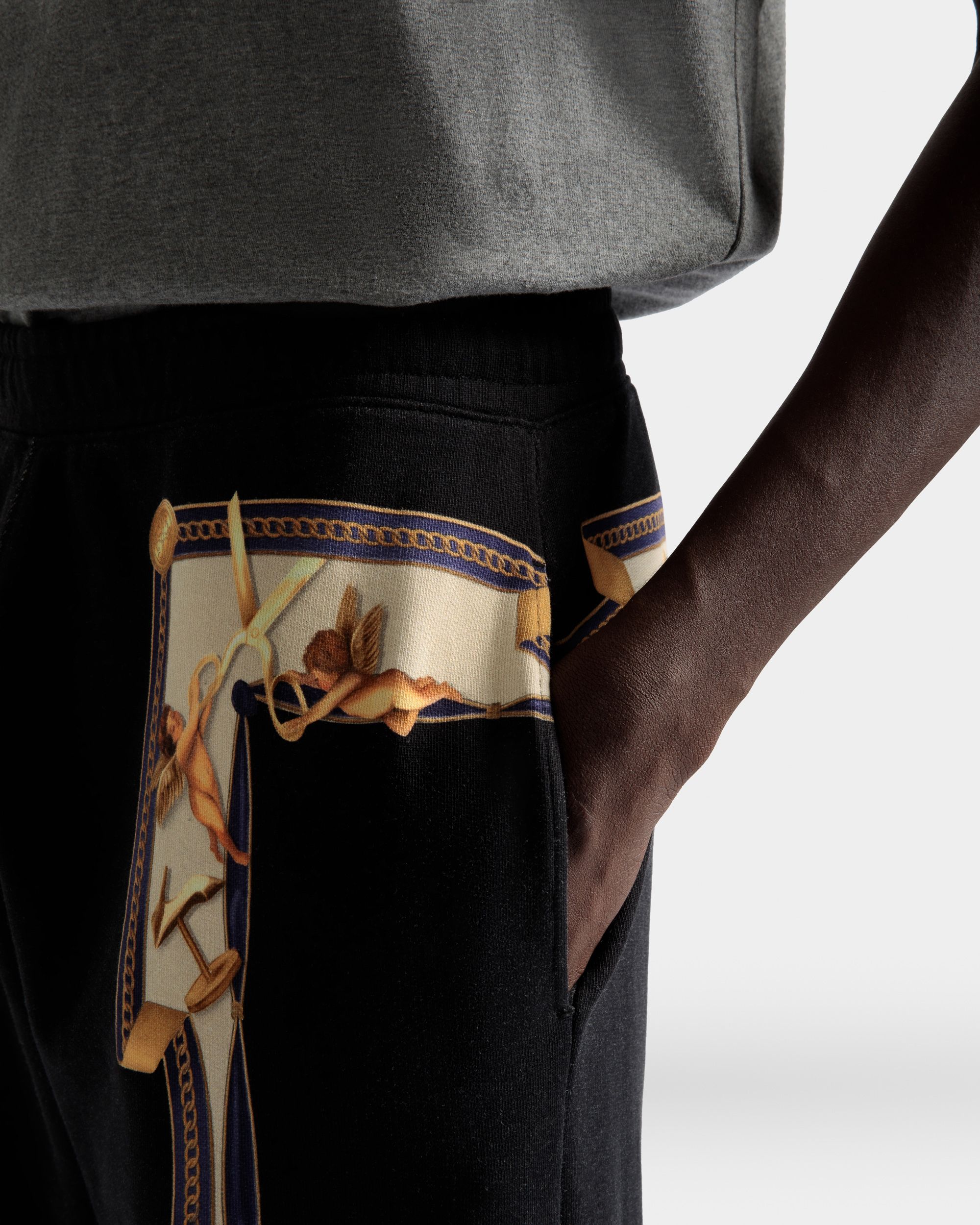 Printed Sweatpants In Black Cotton - Men's - Bally - 04