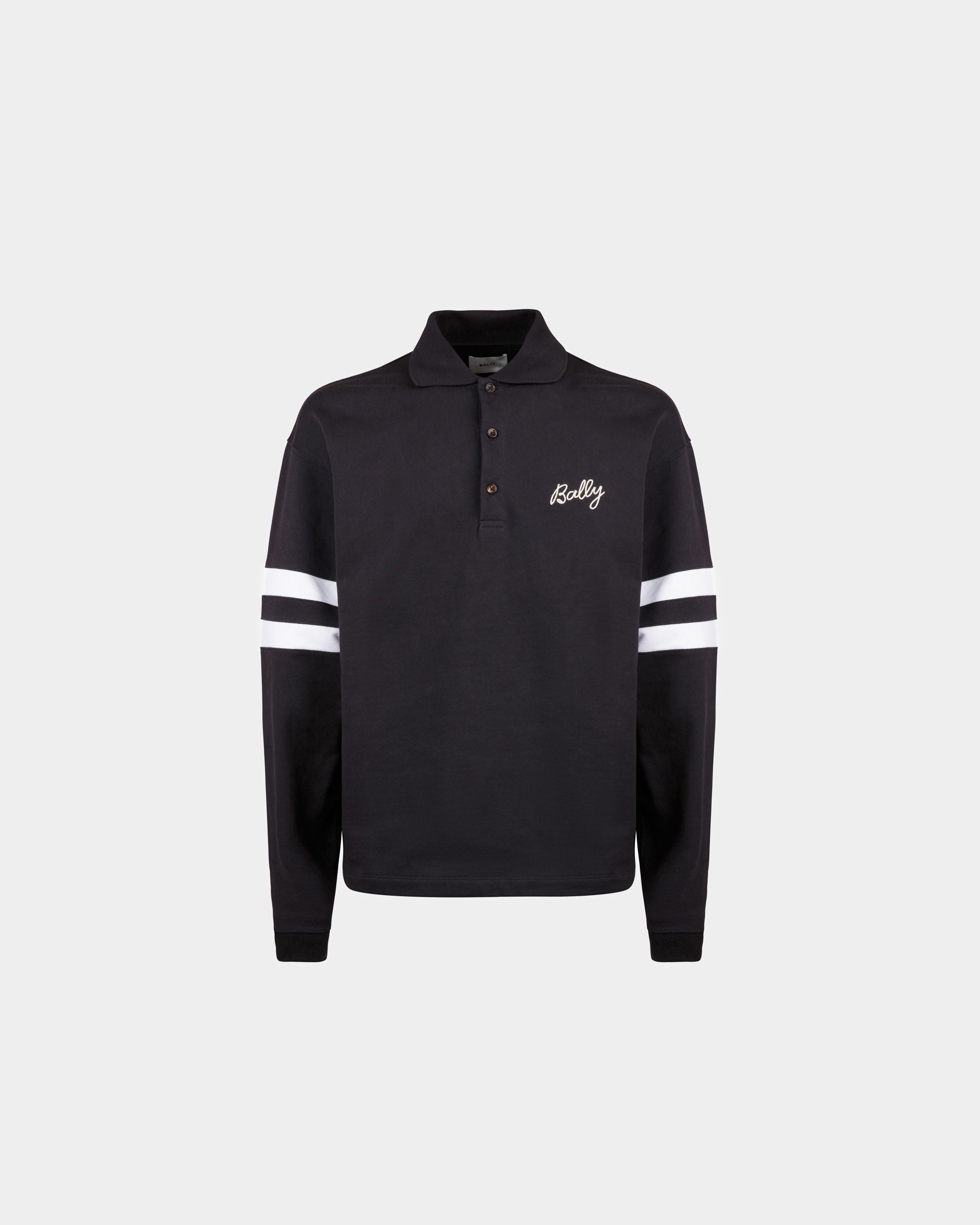 Polo Shirt in Navy Blue Cotton - Men's - Bally - 01