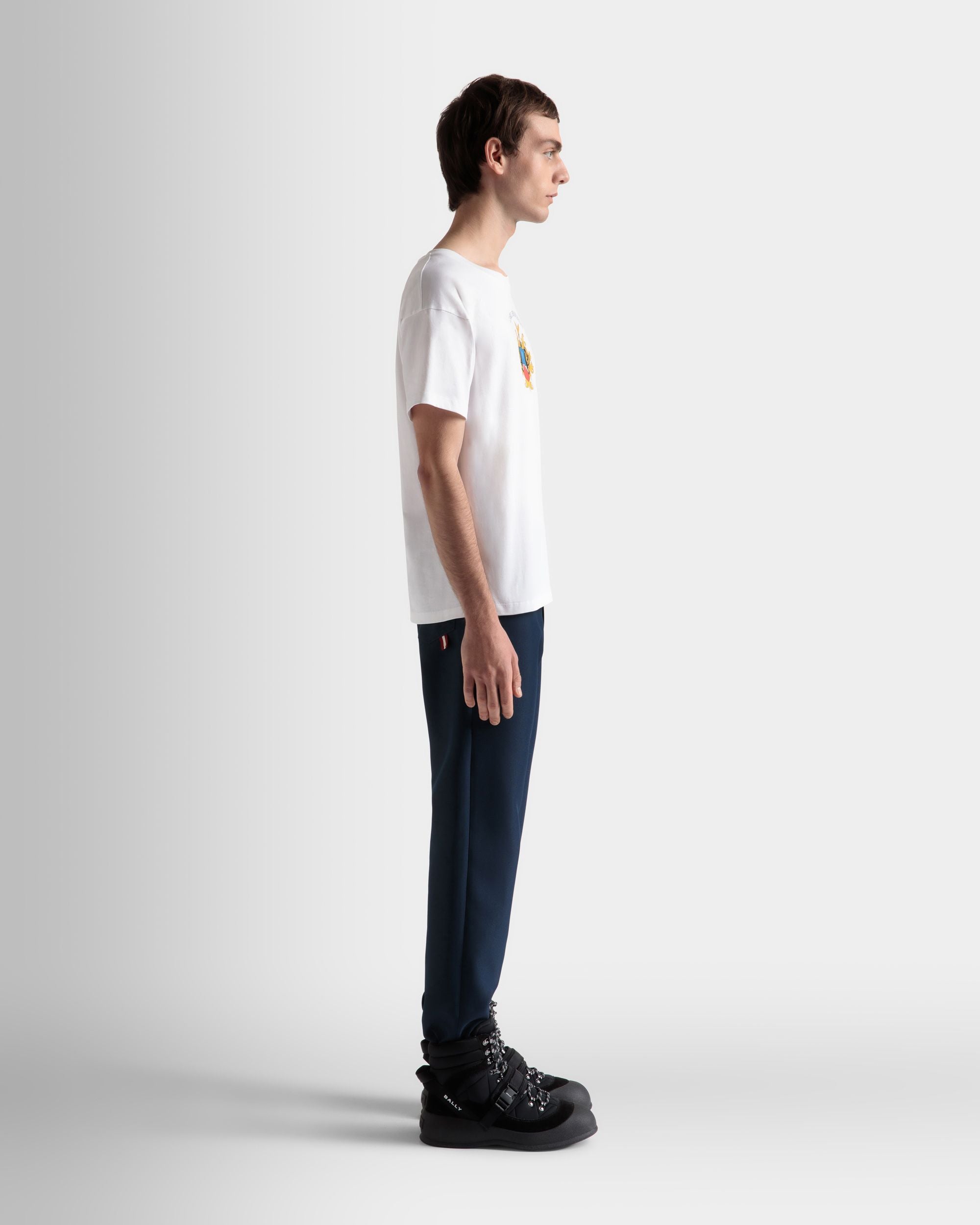 T-Shirt In White Cotton - Men's - Bally - 05