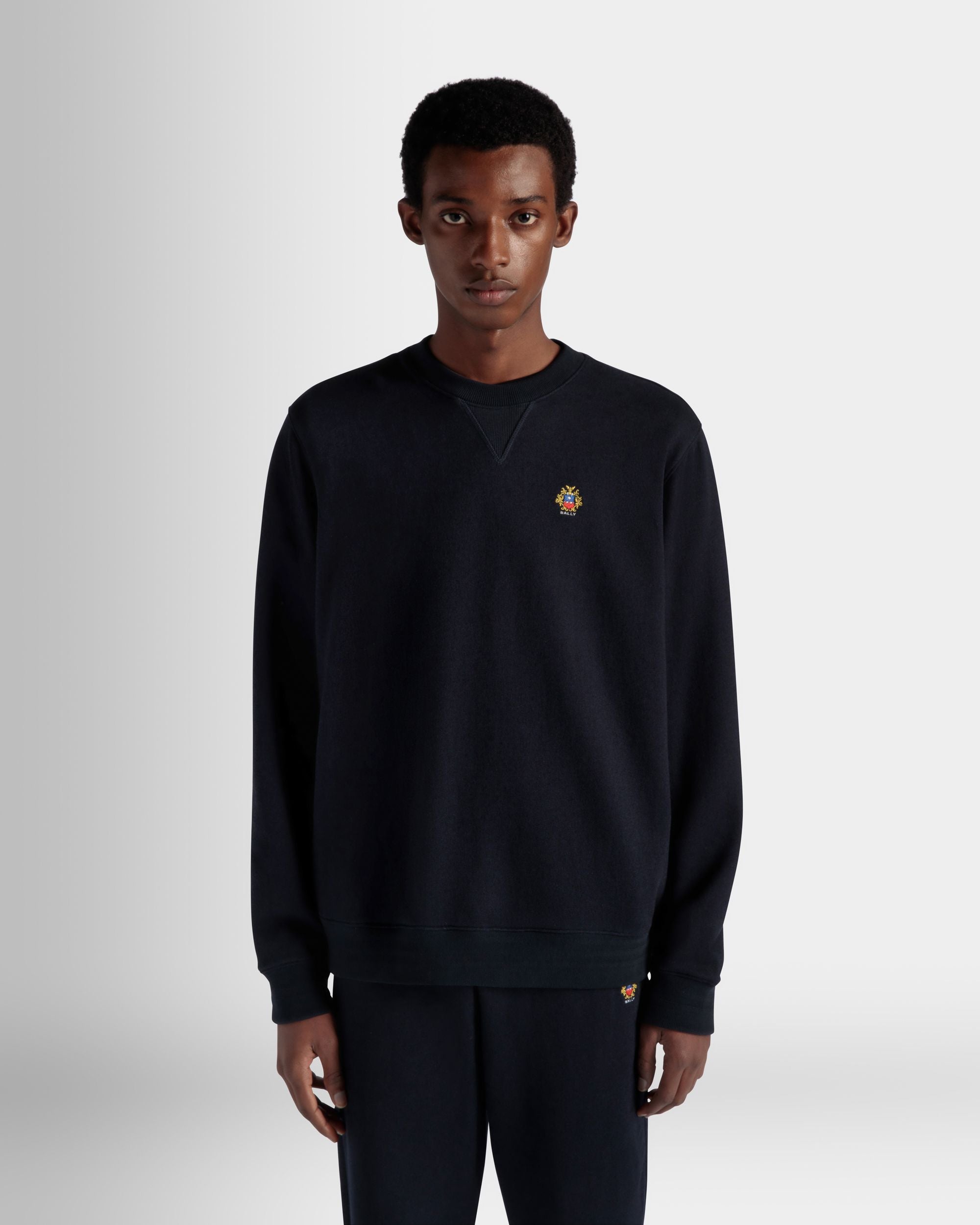 Adrien Brody Travel Collection Crewneck Sweatshirt In Navy Blue Cashmere Blend - Men's - Bally - 03