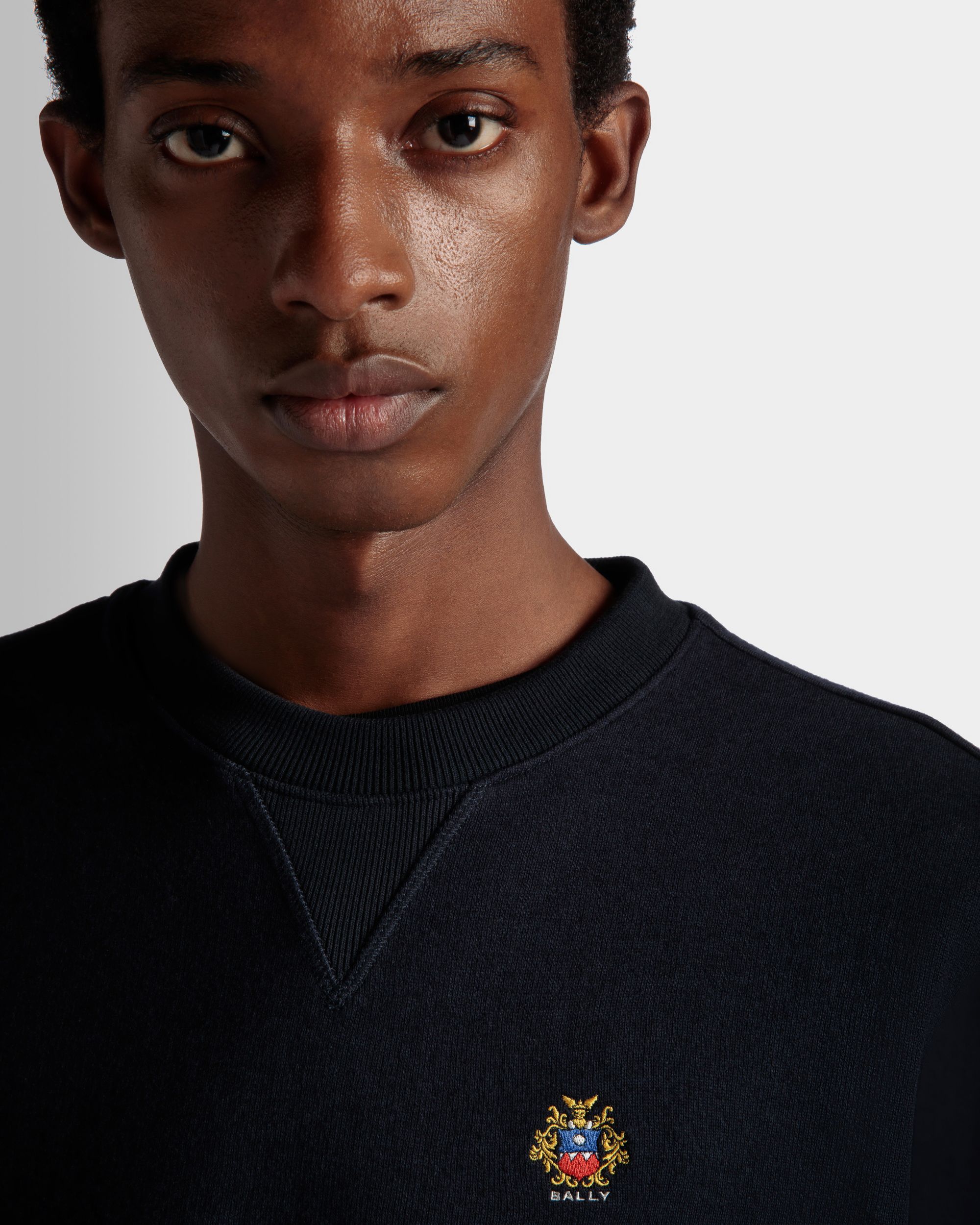 Adrien Brody Travel Collection Crewneck Sweatshirt In Navy Blue Cashmere Blend - Men's - Bally - 04