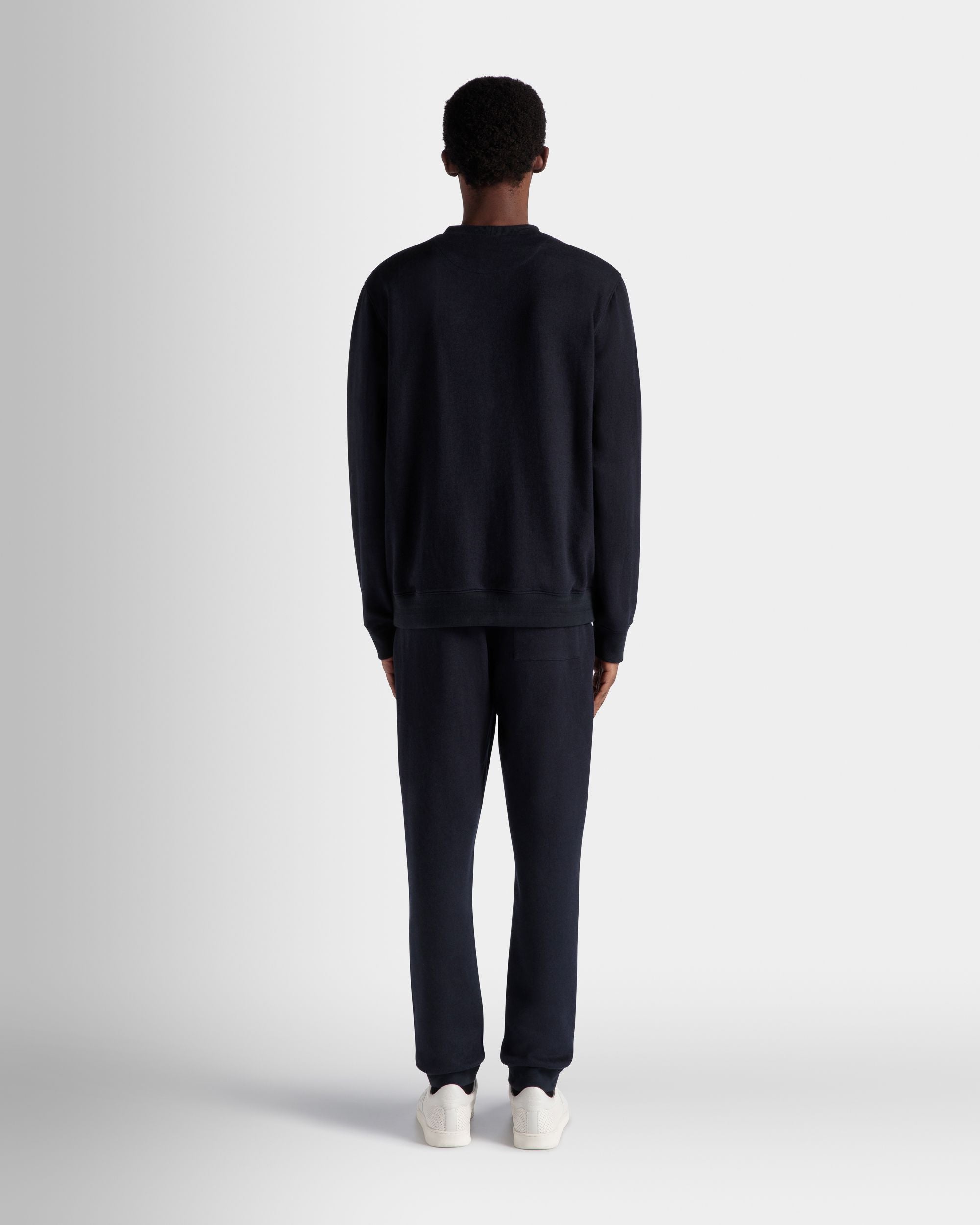 Adrien Brody Travel Collection Crewneck Sweatshirt In Navy Blue Cashmere Blend - Men's - Bally - 08