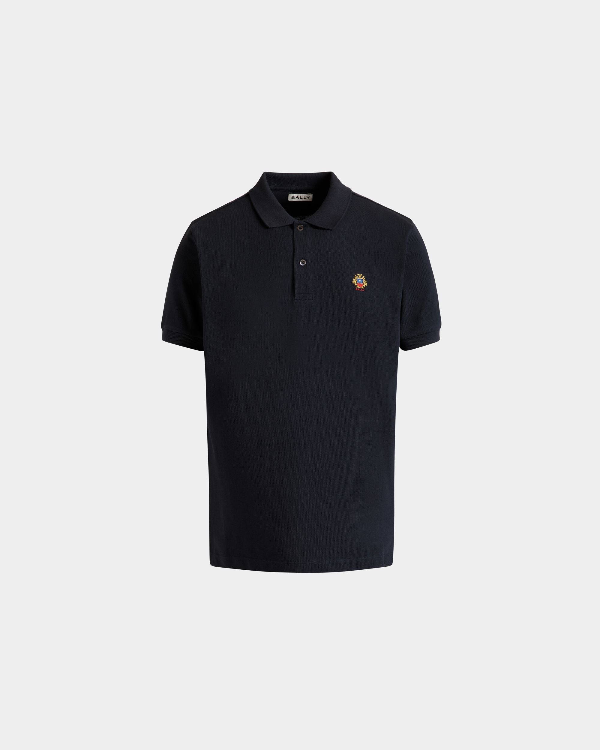 Polo Shirt in Navy Blue Cotton - Men's - Bally - 01