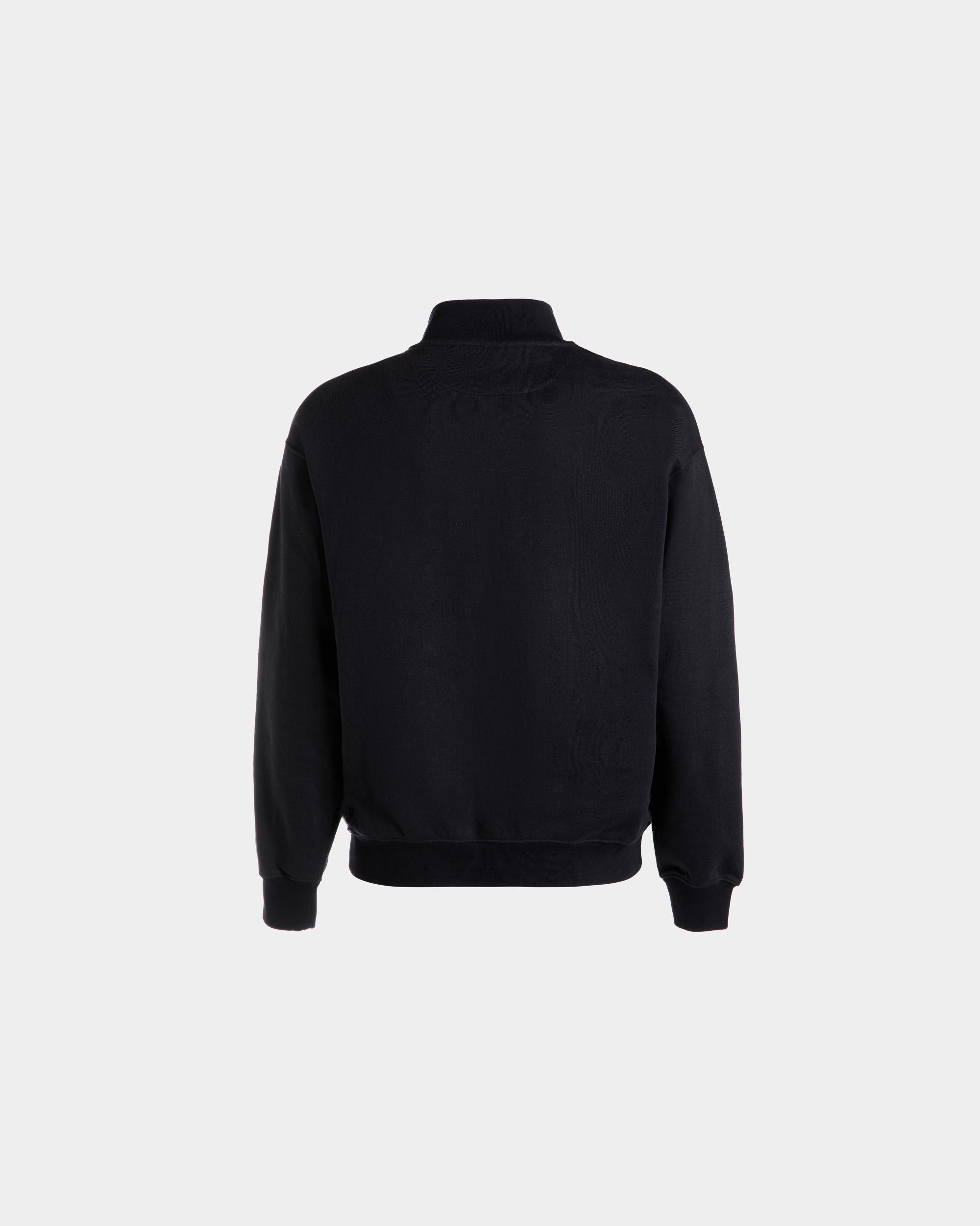 Half Zip Sweatshirt With a Bally Crest Logo In Navy Blue Cotton - Men's - Bally - 07