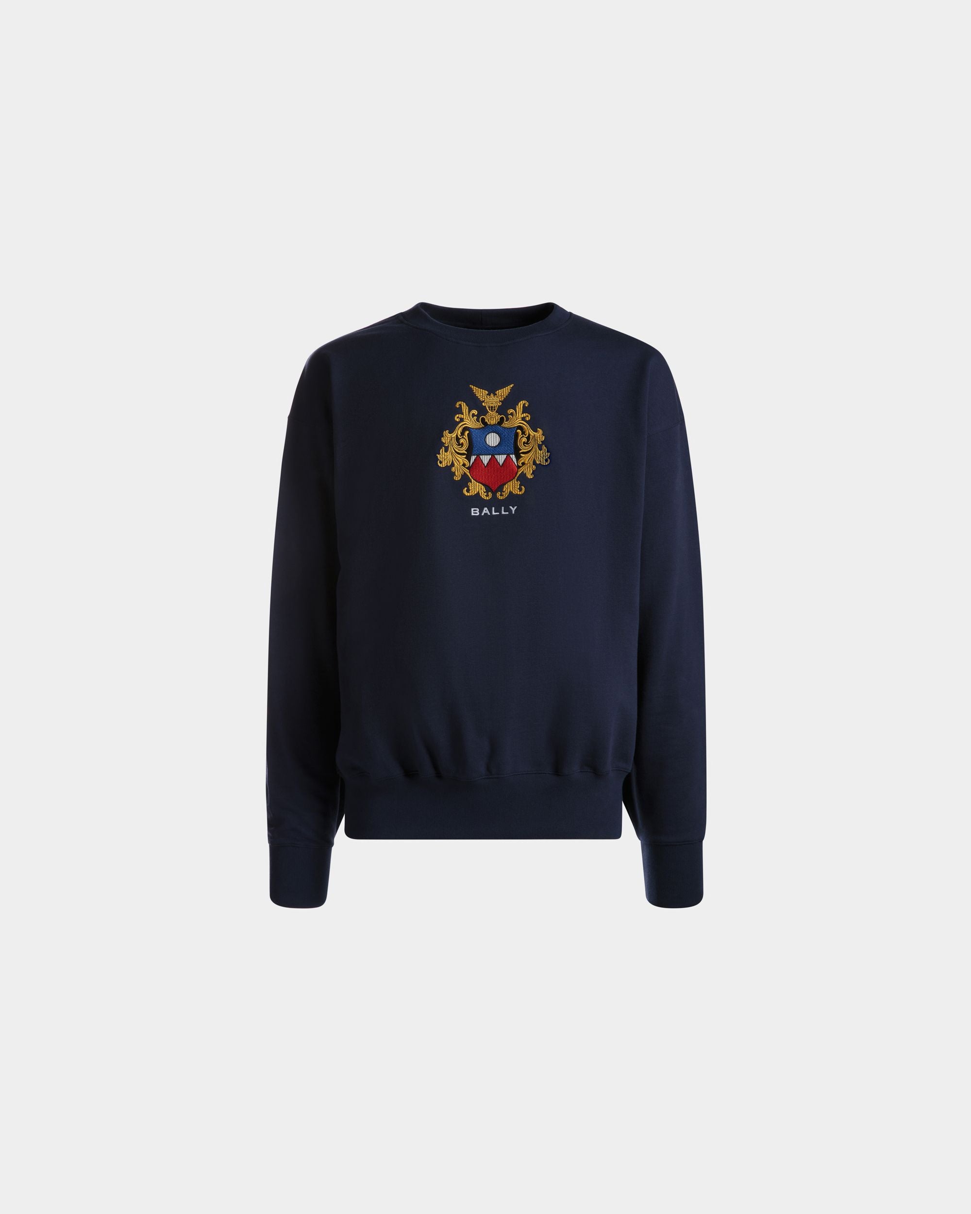 Sweatshirt in Navy Blue Cotton - Men's - Bally - 01