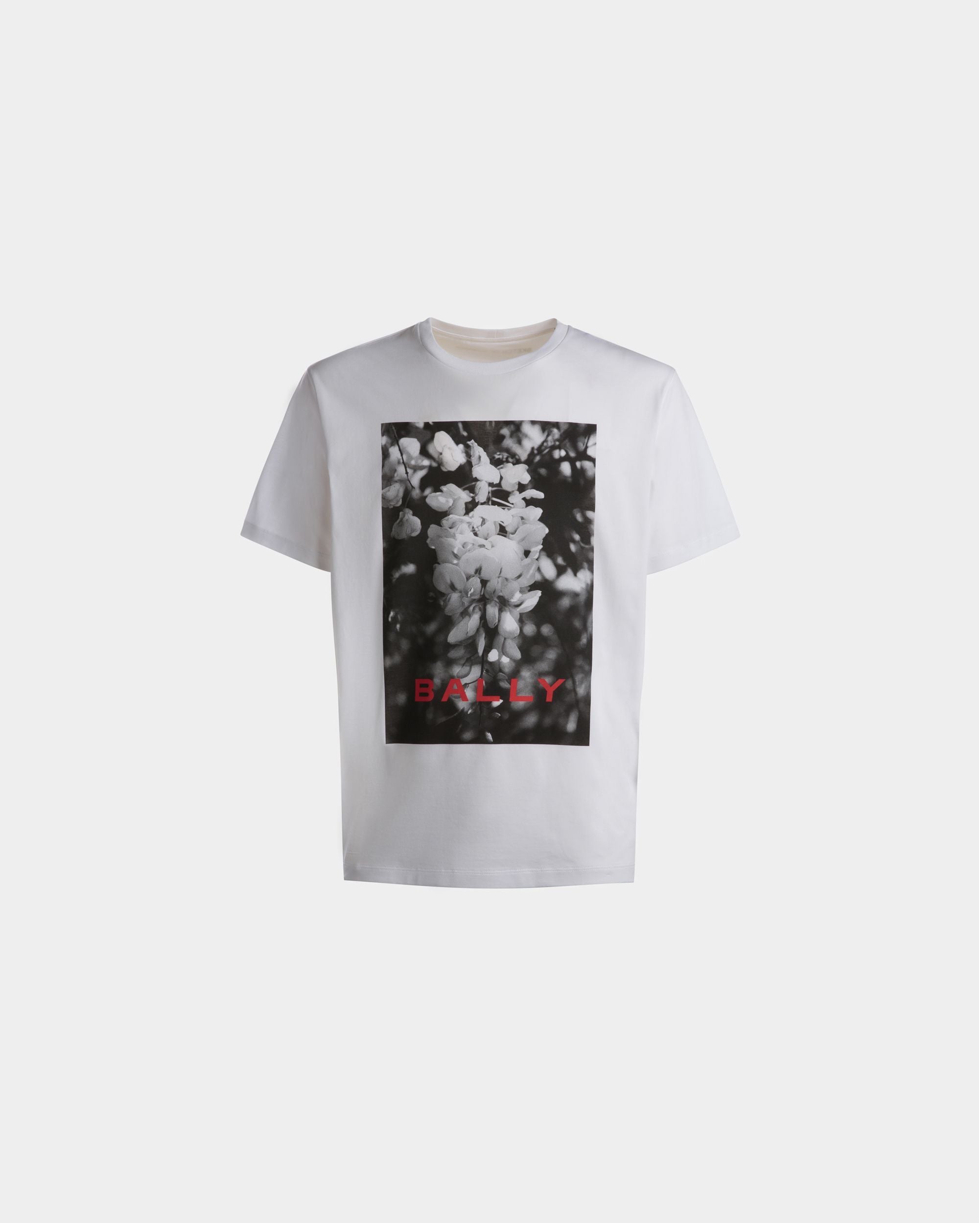 Printed T-Shirt in White Cotton - Men's - Bally - 01