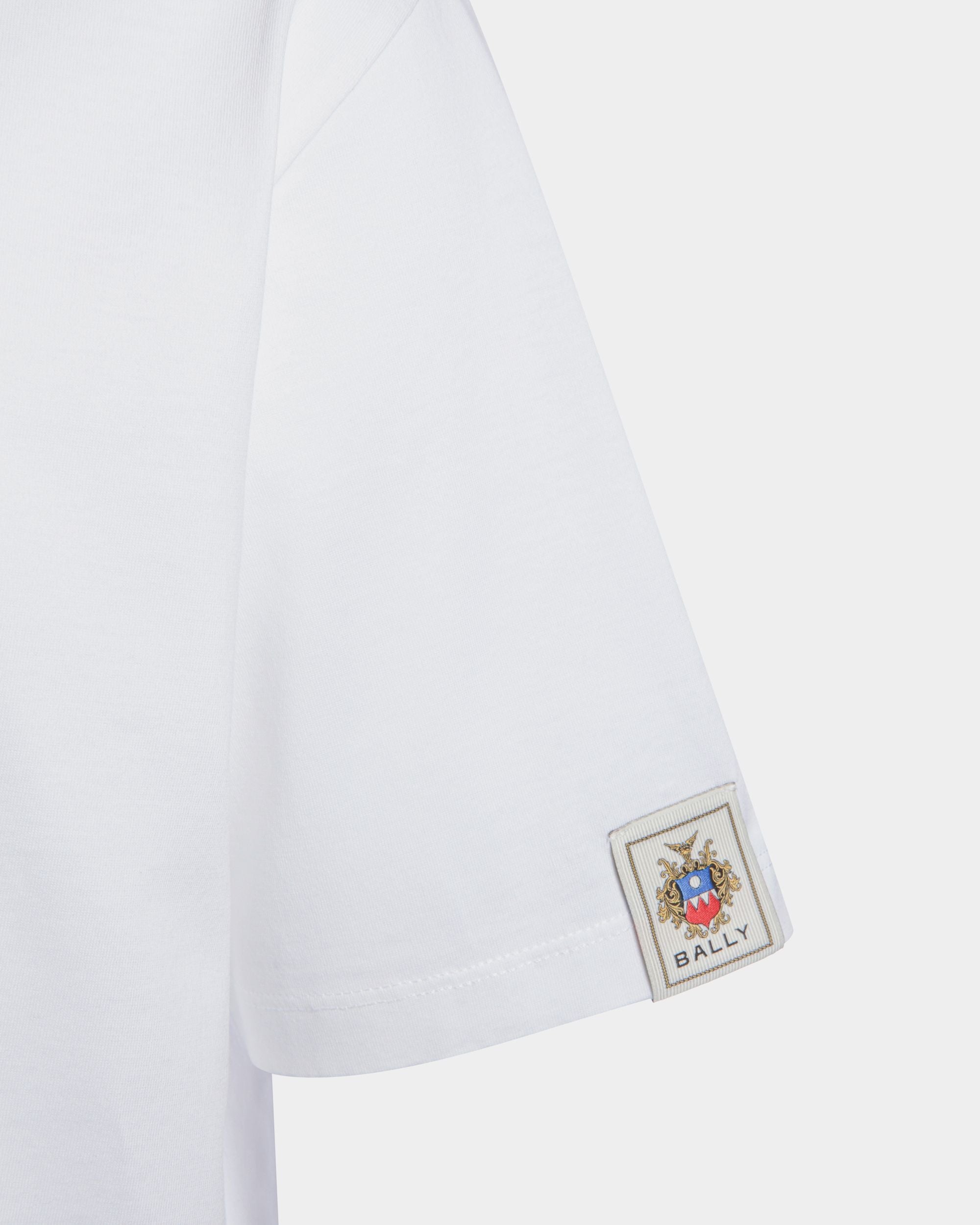 T-Shirt With a Bally Crest in White Cotton - Men's - Bally - 02