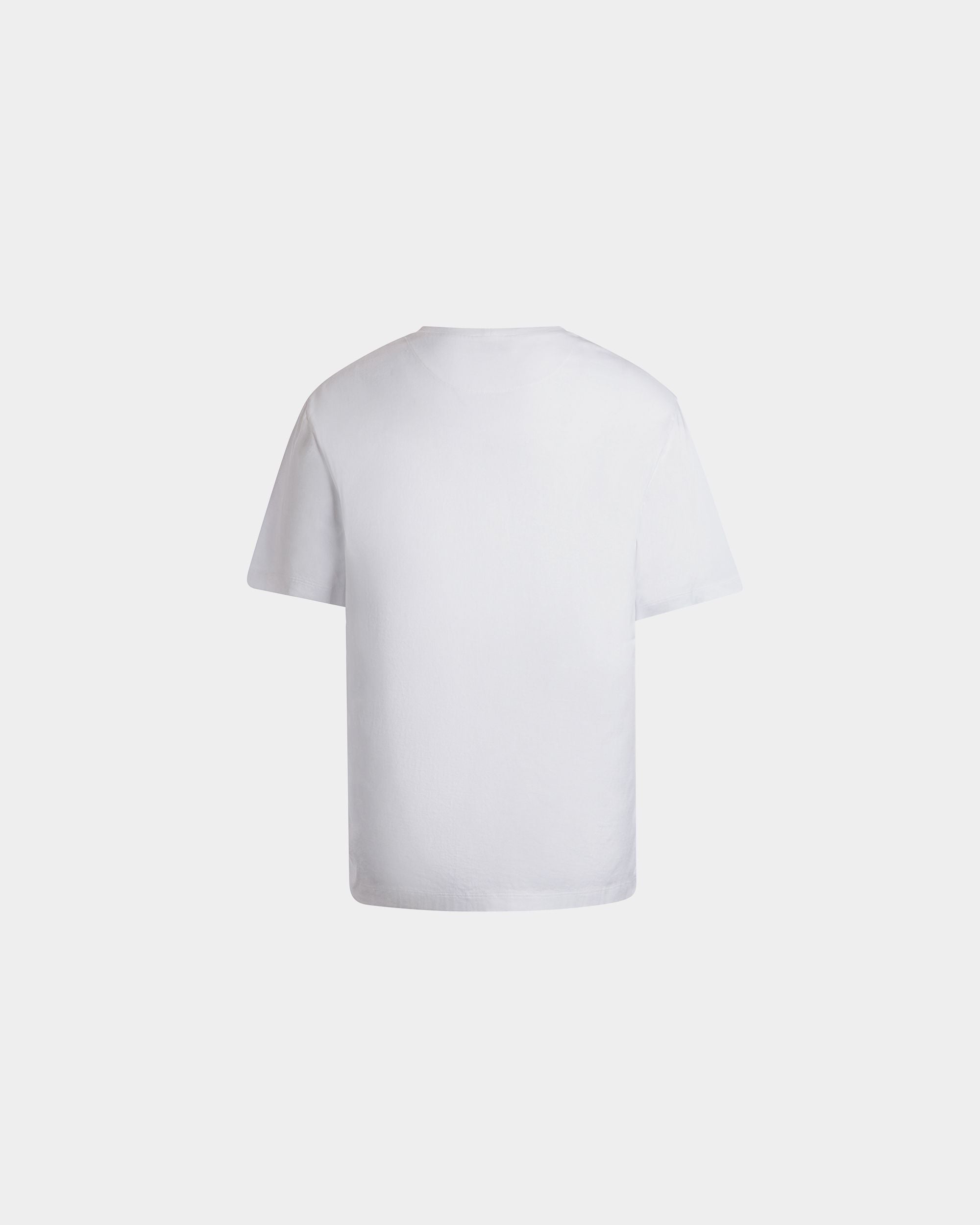 T-Shirt With a Bally Crest in White Cotton - Men's - Bally - 03