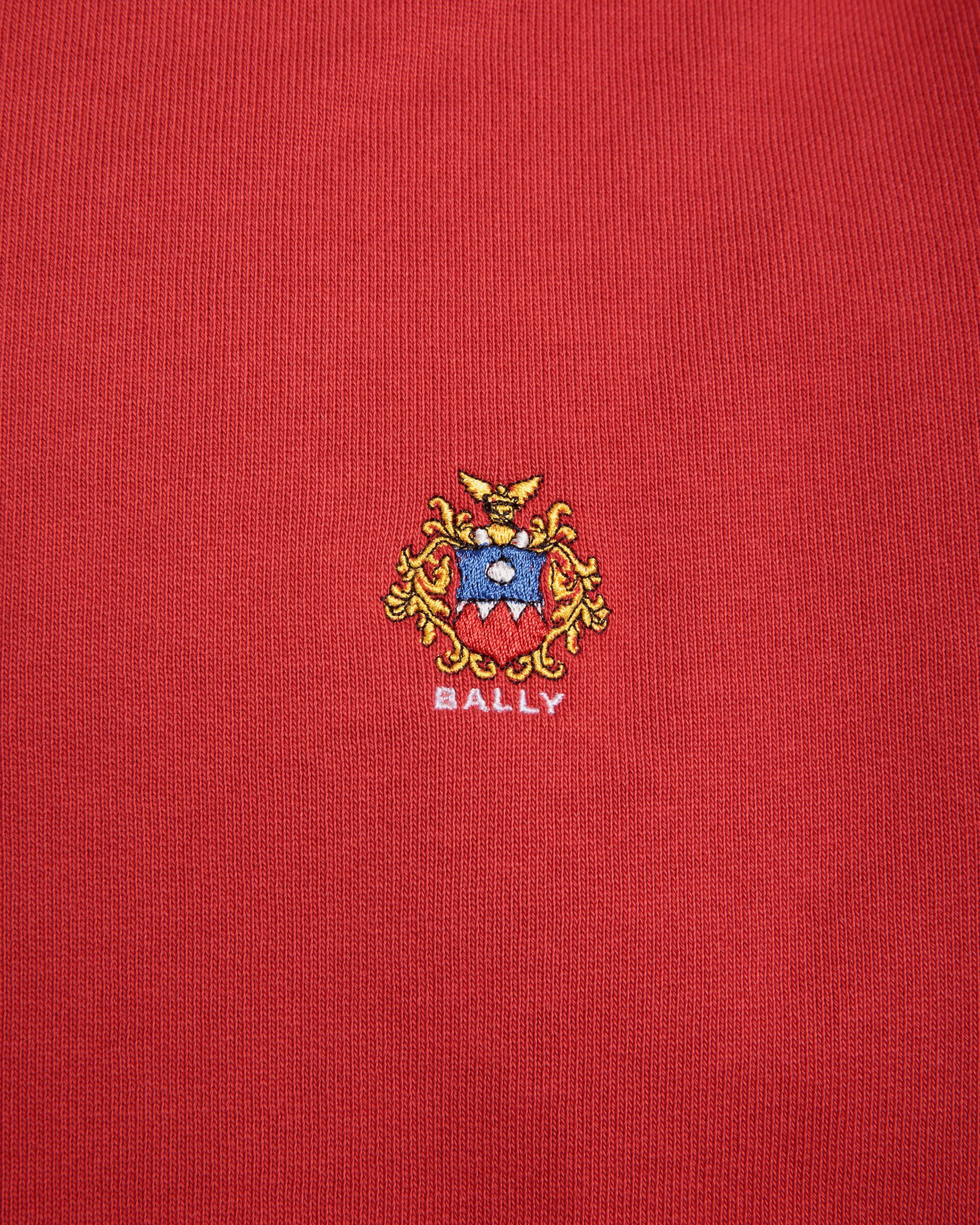 Hoodie With a Bally Crest Logo In Red Cotton - Men's - Bally - 02