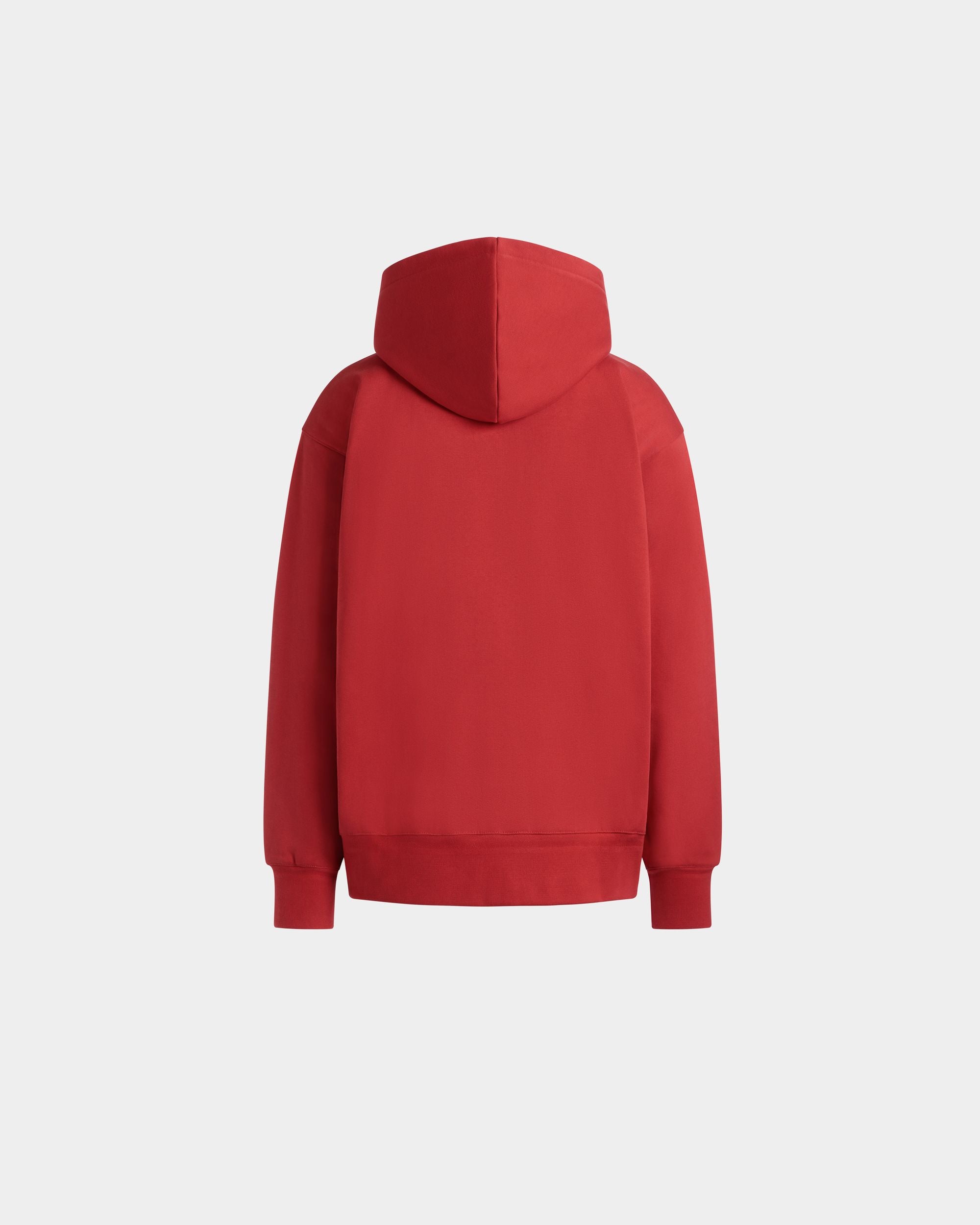 Hoodie With a Bally Crest Logo In Red Cotton - Men's - Bally - 03