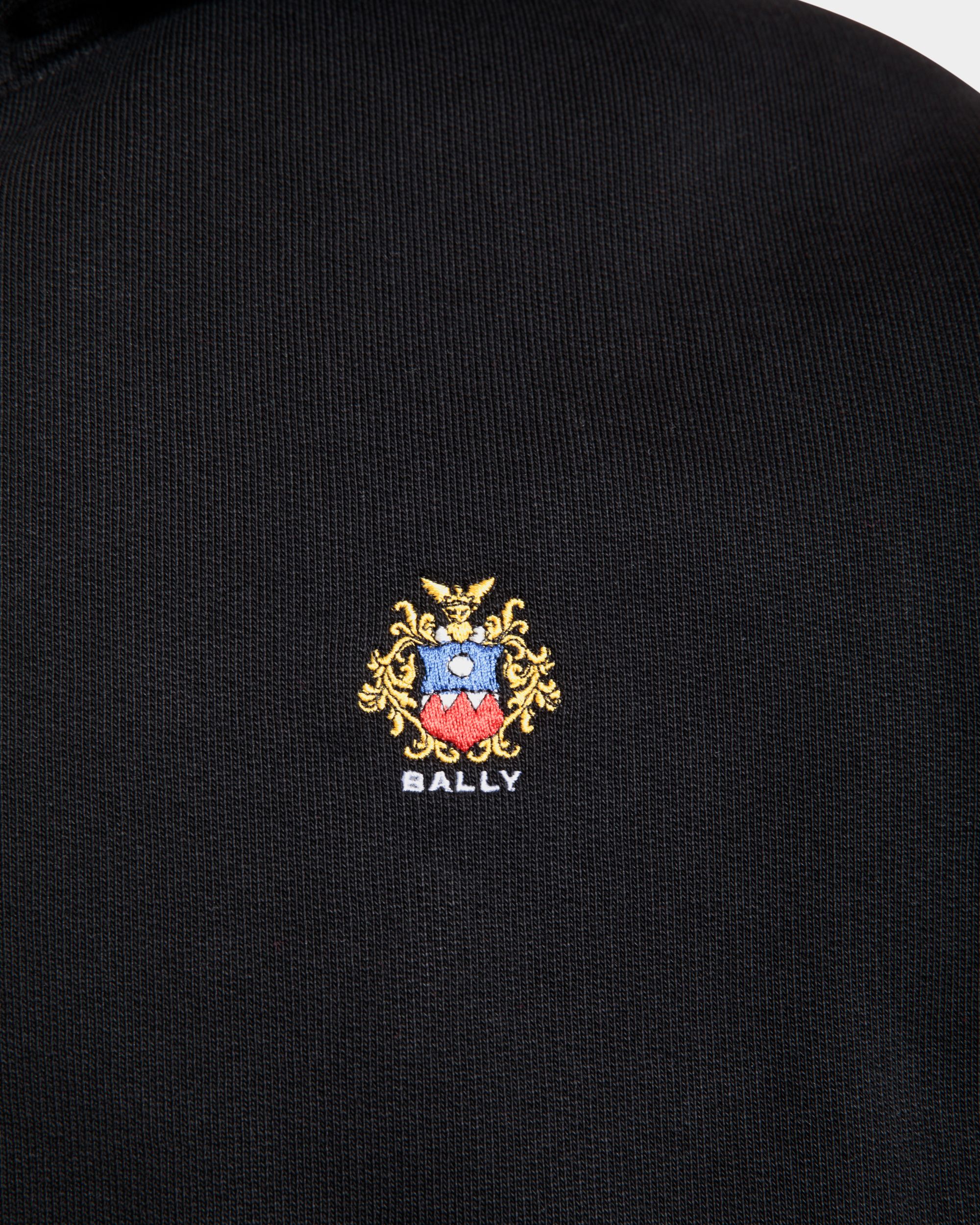 Hoodie With a Bally Crest Logo In Black Cotton - Men's - Bally - 02