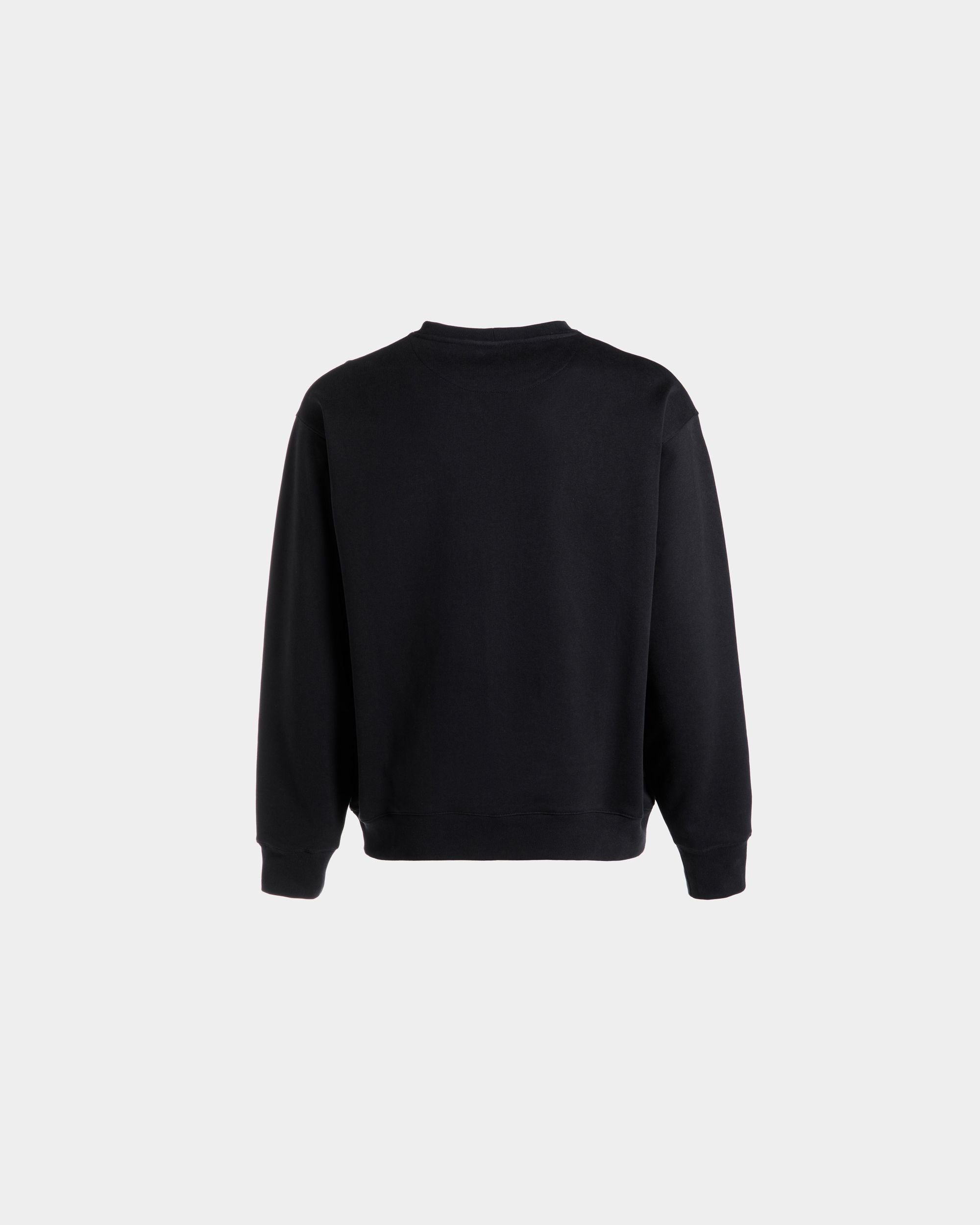 Crewneck Sweatshirt With a Bally Crest Logo In Navy Blue Cotton - Men's - Bally - 07
