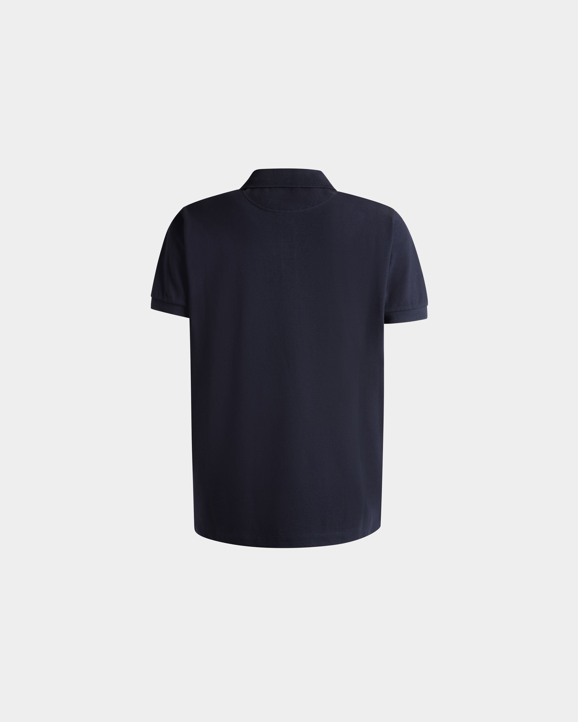 Polo With Forest Mask In Navy Blue Cotton - Men's - Bally - 07