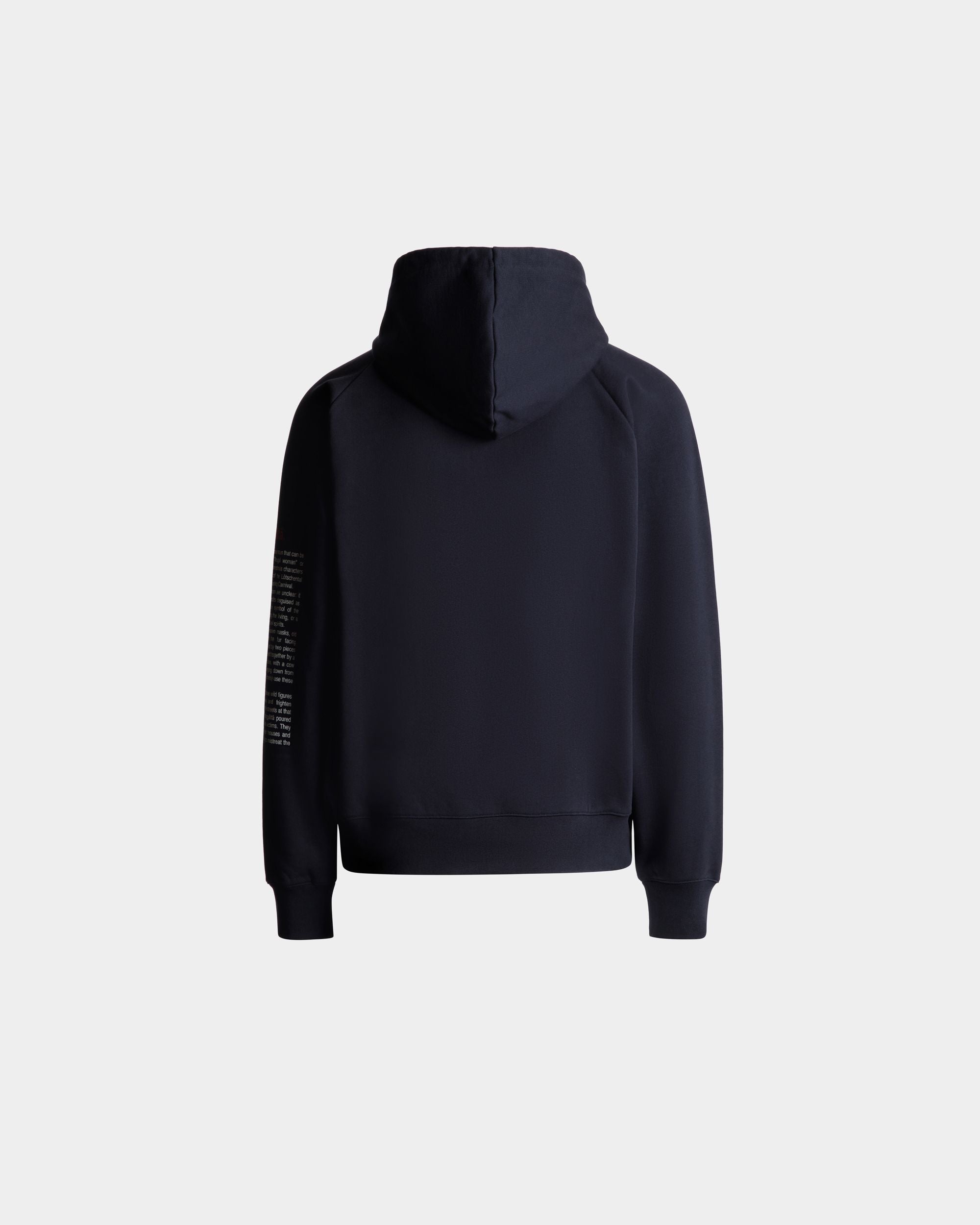 Hoodie With Forest Mask In Navy Blue Cotton - Men's - Bally - 07