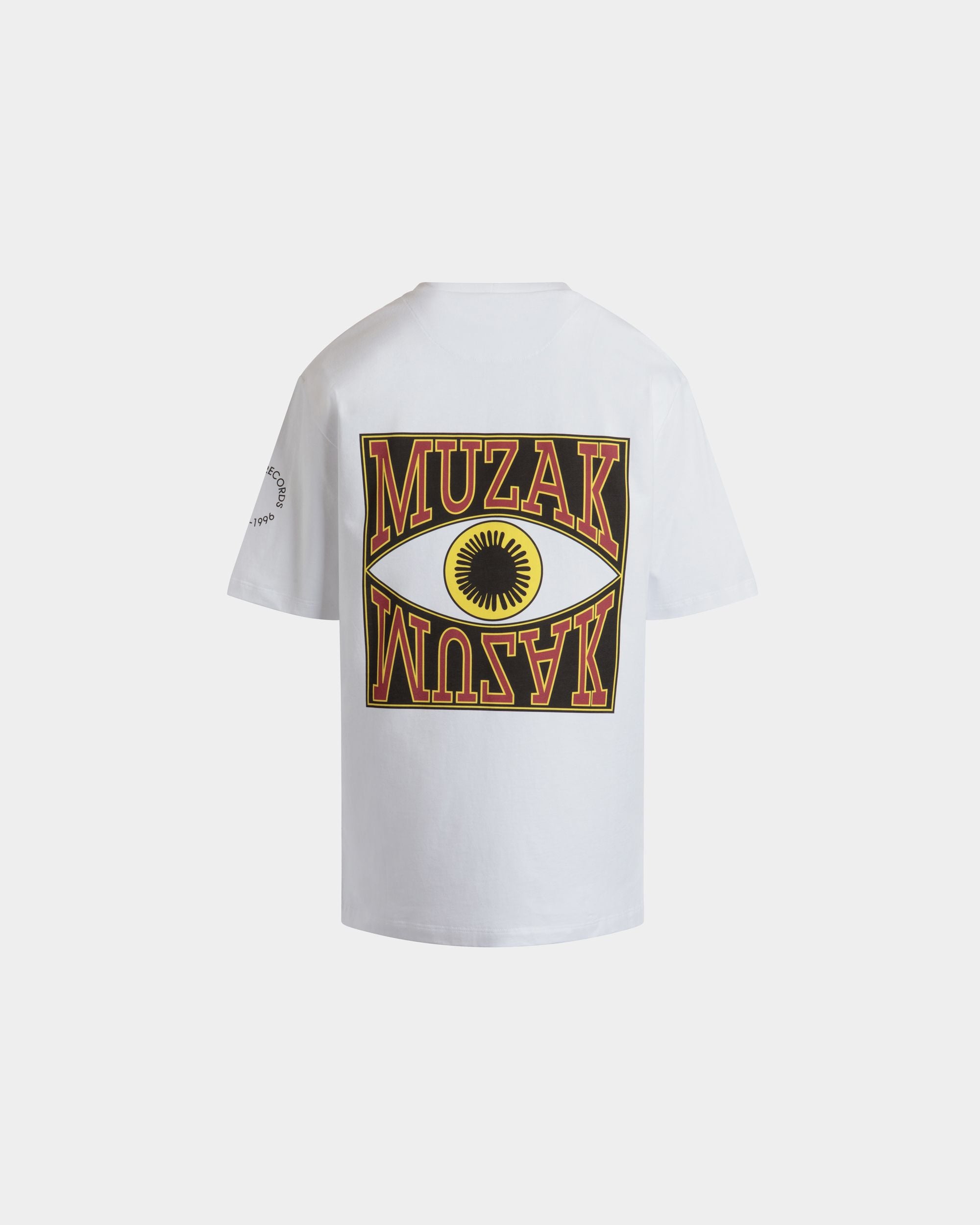 DJ Leo Mas x Bally T-Shirt in White Cotton with a Muzak Print - Men's - Bally - 07