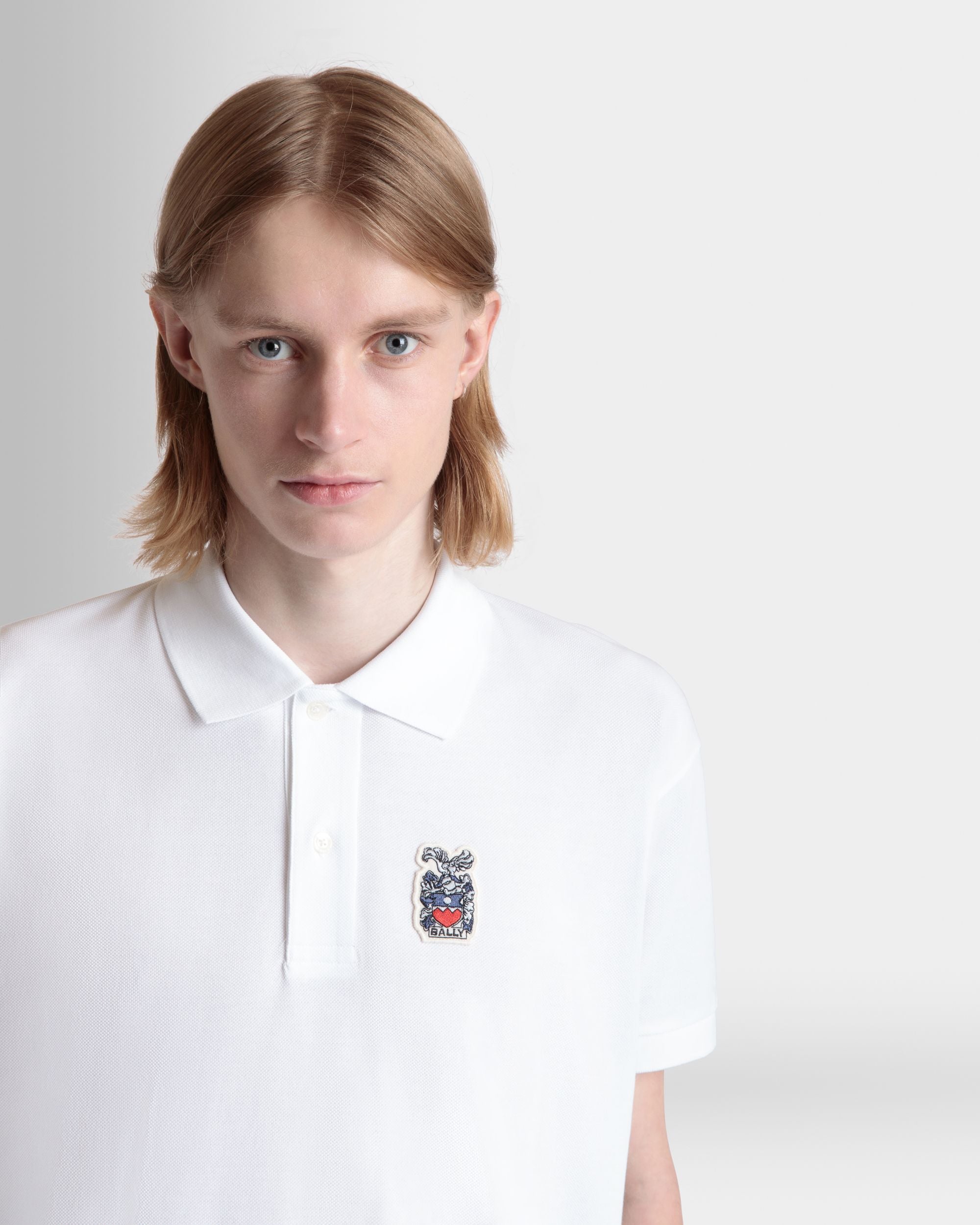 Polo Shirt in White Cotton - Men's - Bally - 03