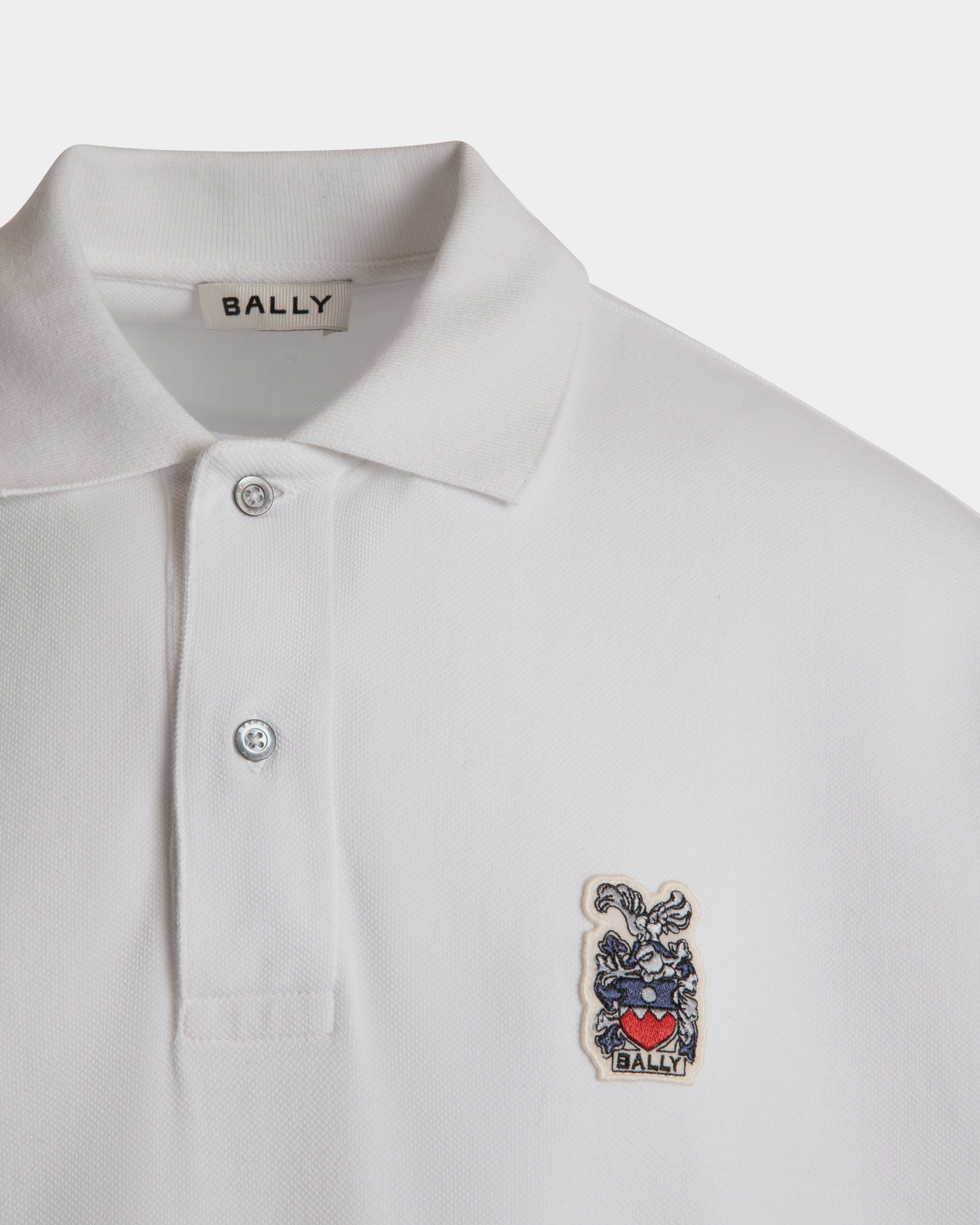 Polo Shirt in White Cotton - Men's - Bally - 04