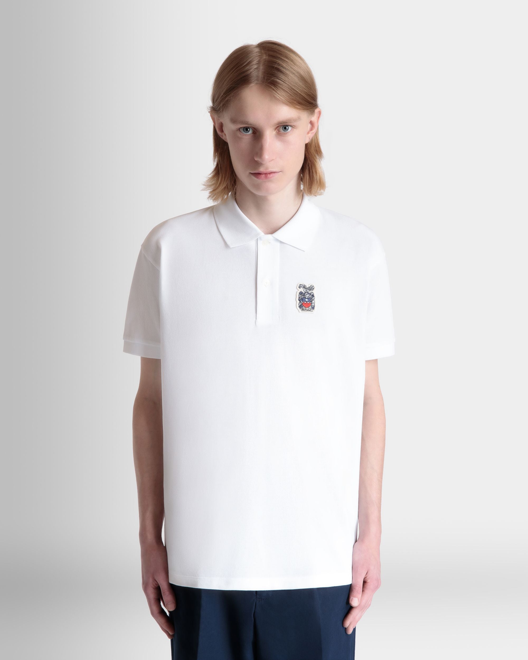 Polo Shirt in White Cotton - Men's - Bally - 08