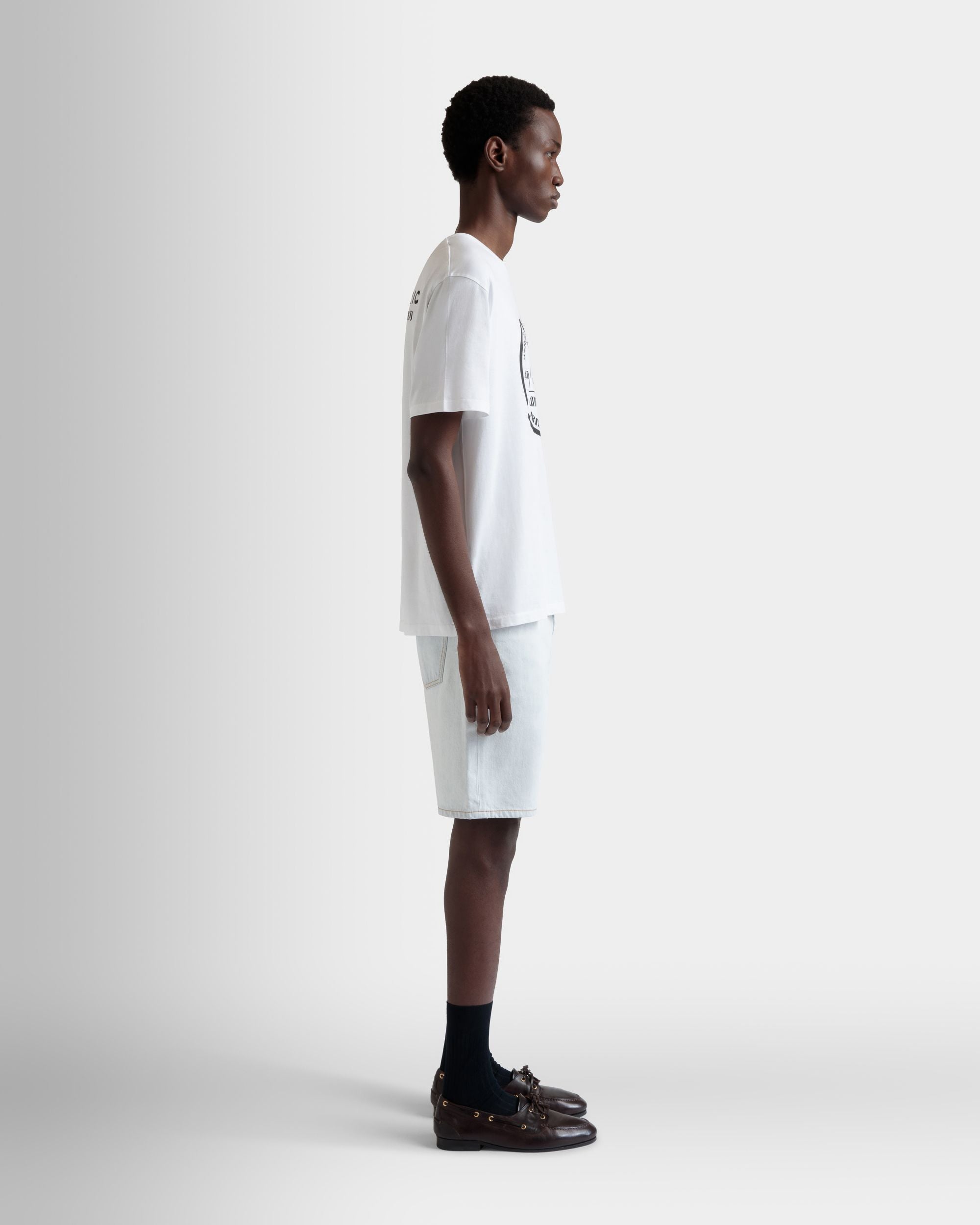 DJ Leo Mas x Bally T-Shirt in White Cotton with an Amnesia Print - Men's - Bally - 05