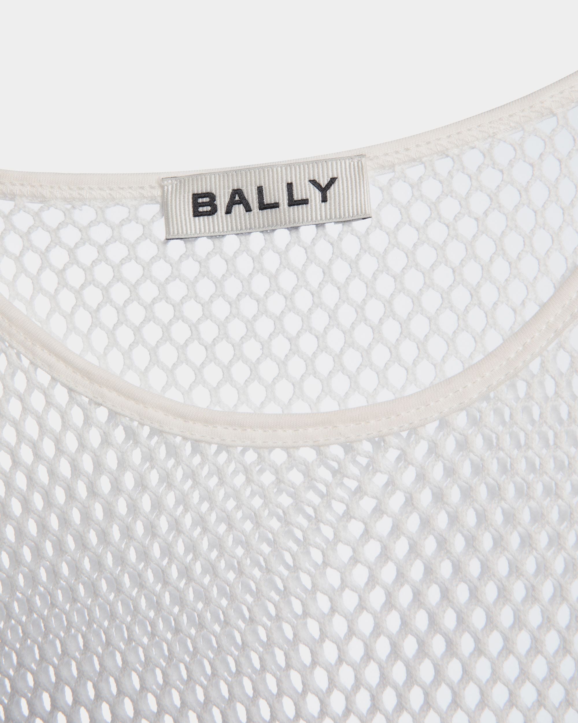 Mesh T-Shirt in White Cotton - Men's - Bally - 02
