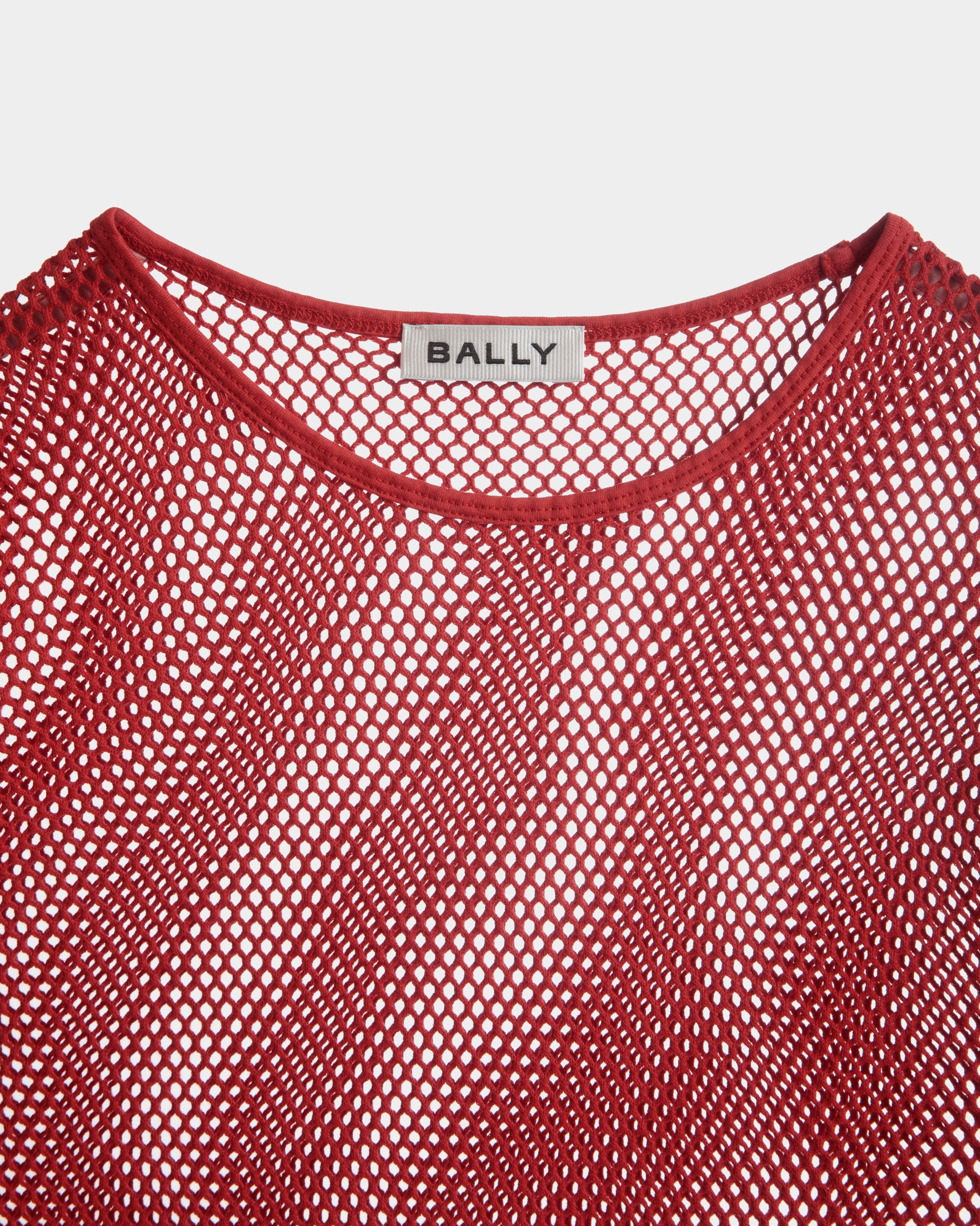 Mesh T-Shirt in Red Cotton - Men's - Bally - 02