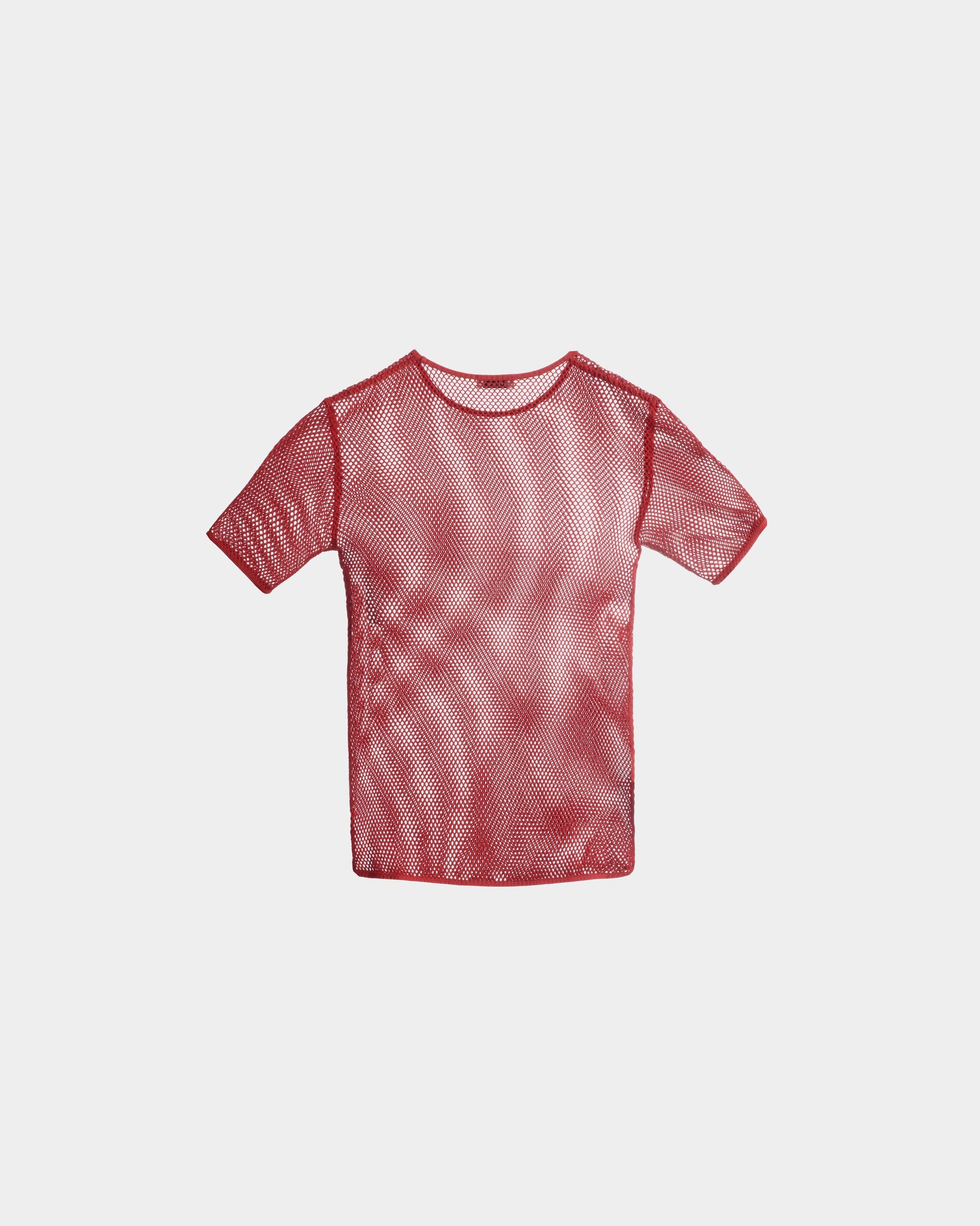 Mesh T-Shirt in Red Cotton - Men's - Bally - 03