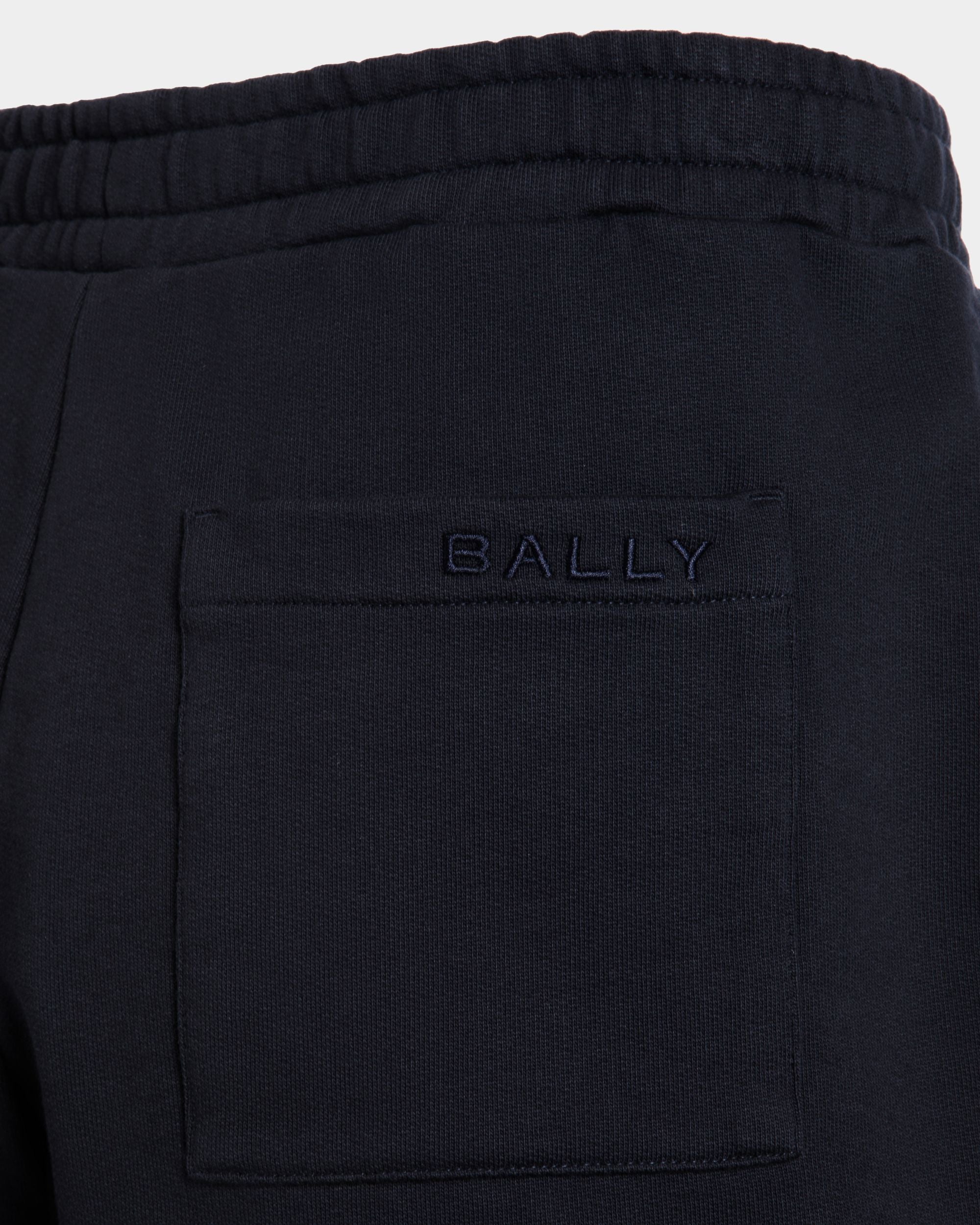 Shorts With a Bally Flag in Navy Blue Cotton - Men's - Bally - 04