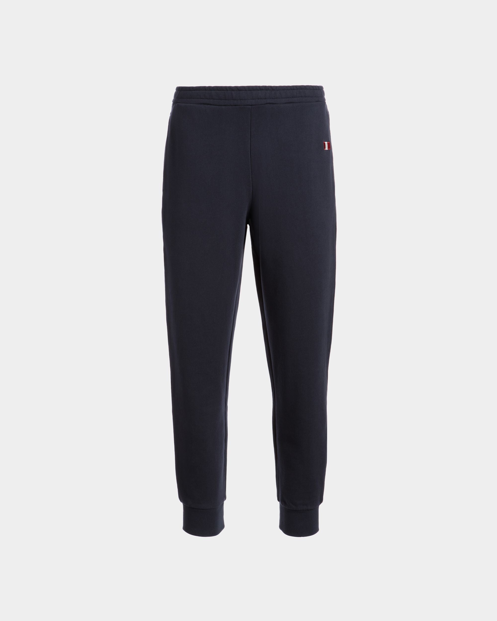Sweatpants With a Bally Flag in Navy Blue Cotton - Men's - Bally - 01