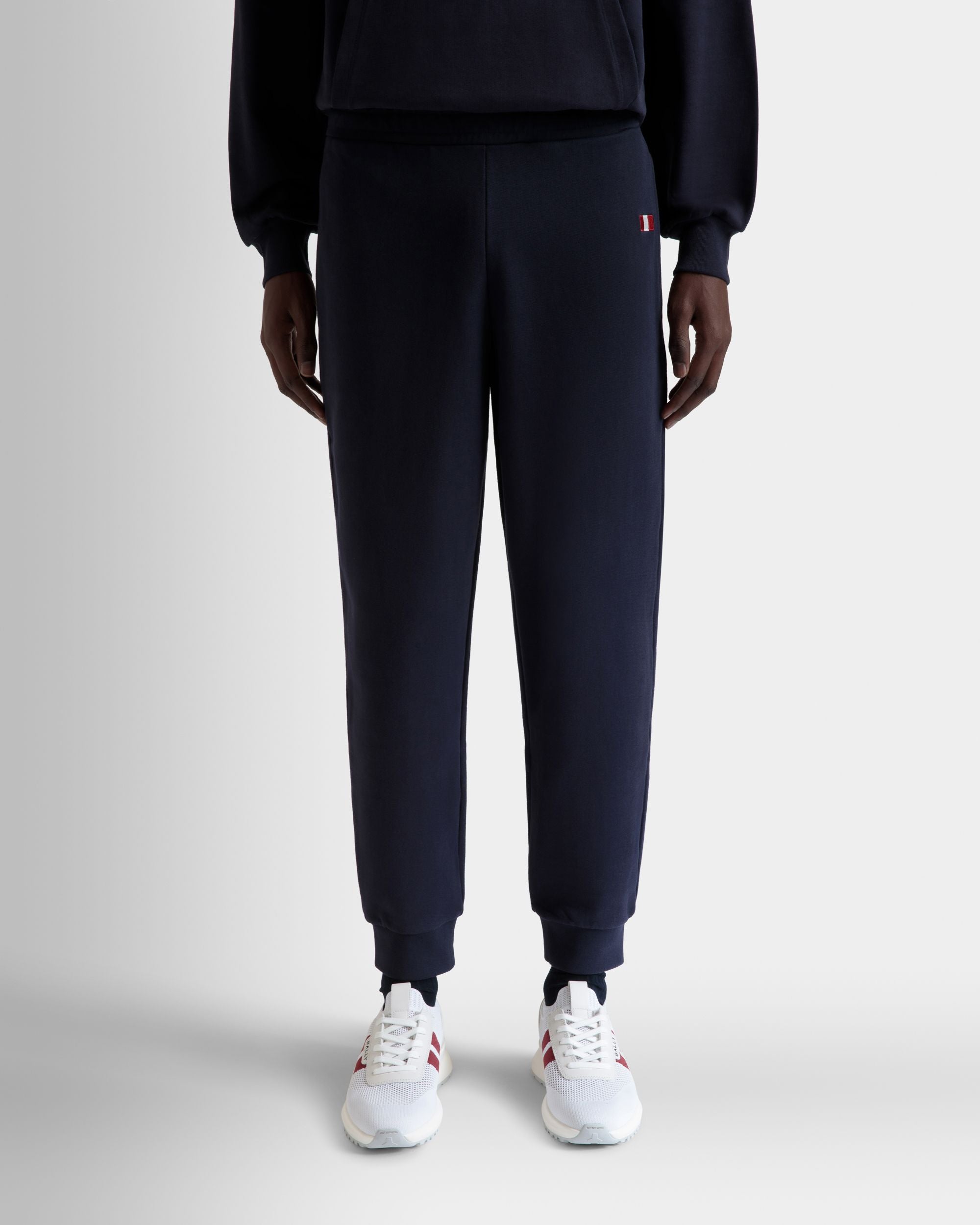 Sweatpants With a Bally Flag in Navy Blue Cotton - Men's - Bally - 08