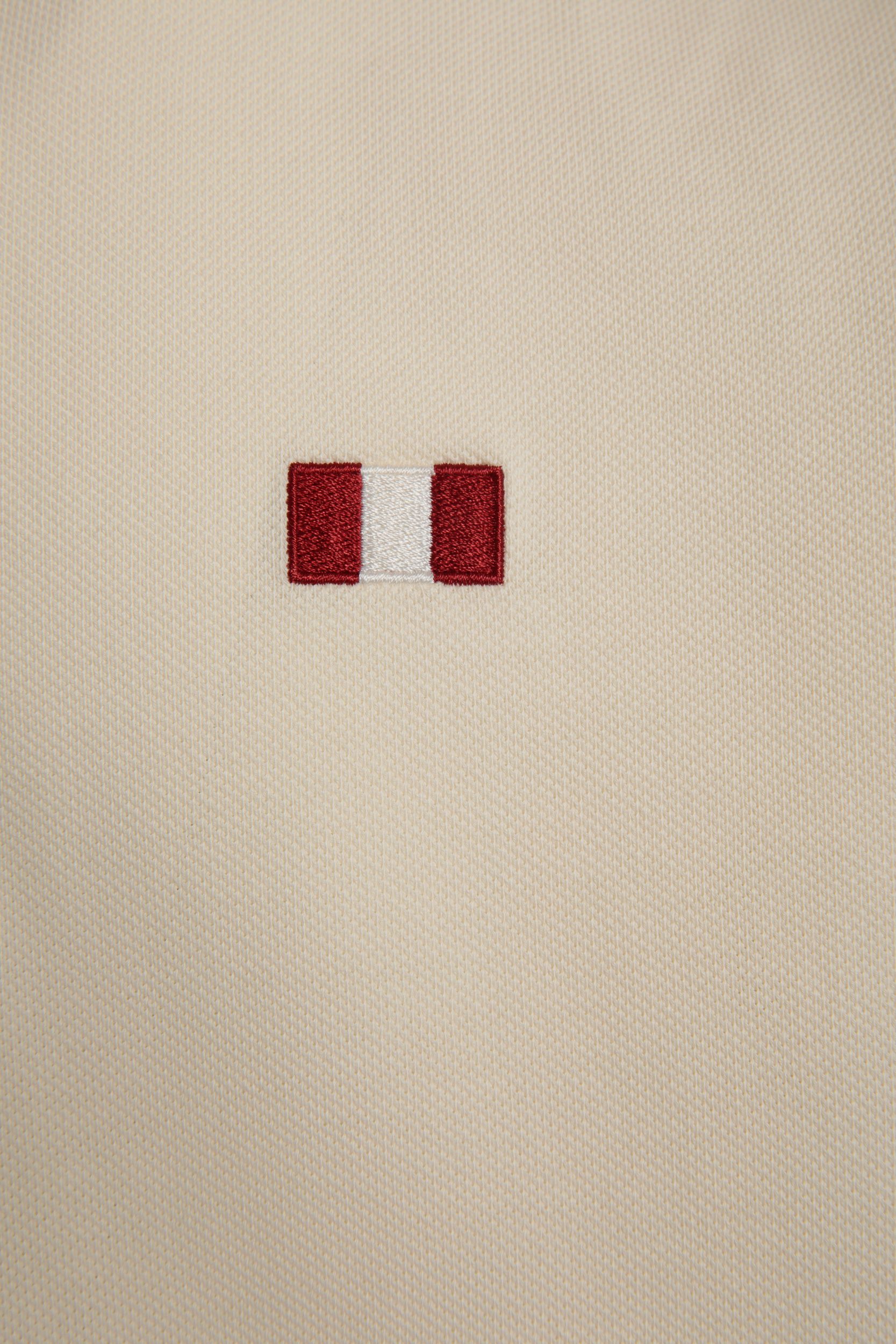 Polo With a Bally Flag in Ivory Cotton - Men's - Bally - 04