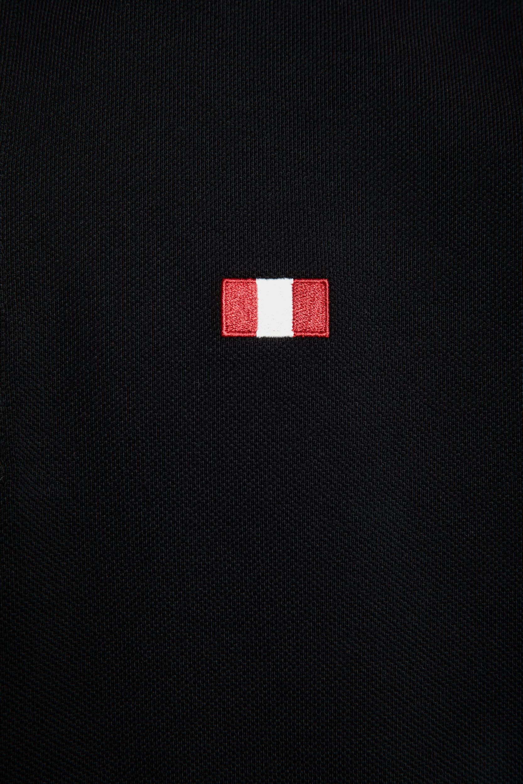 Polo With a Bally Flag in Black Cotton - Men's - Bally - 04