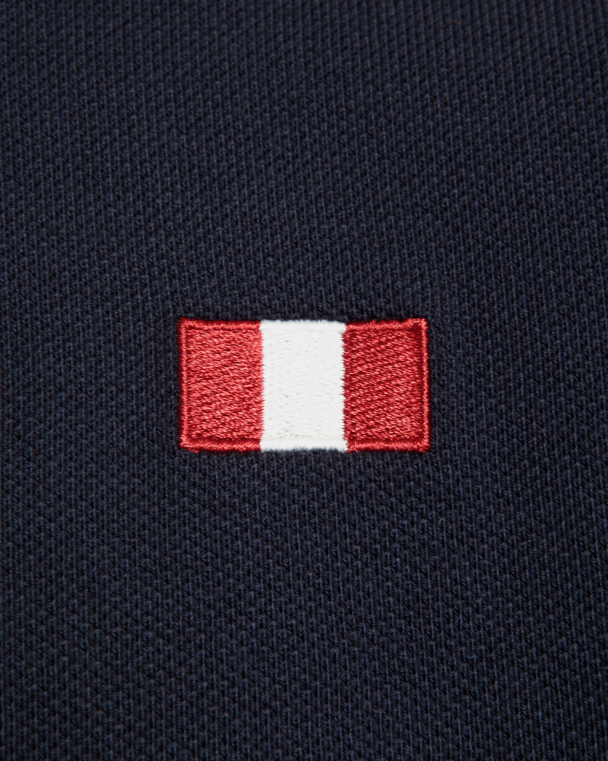 Long Sleeve Polo With Bally Flag in Navy Blue Cotton - Men's - Bally - 04