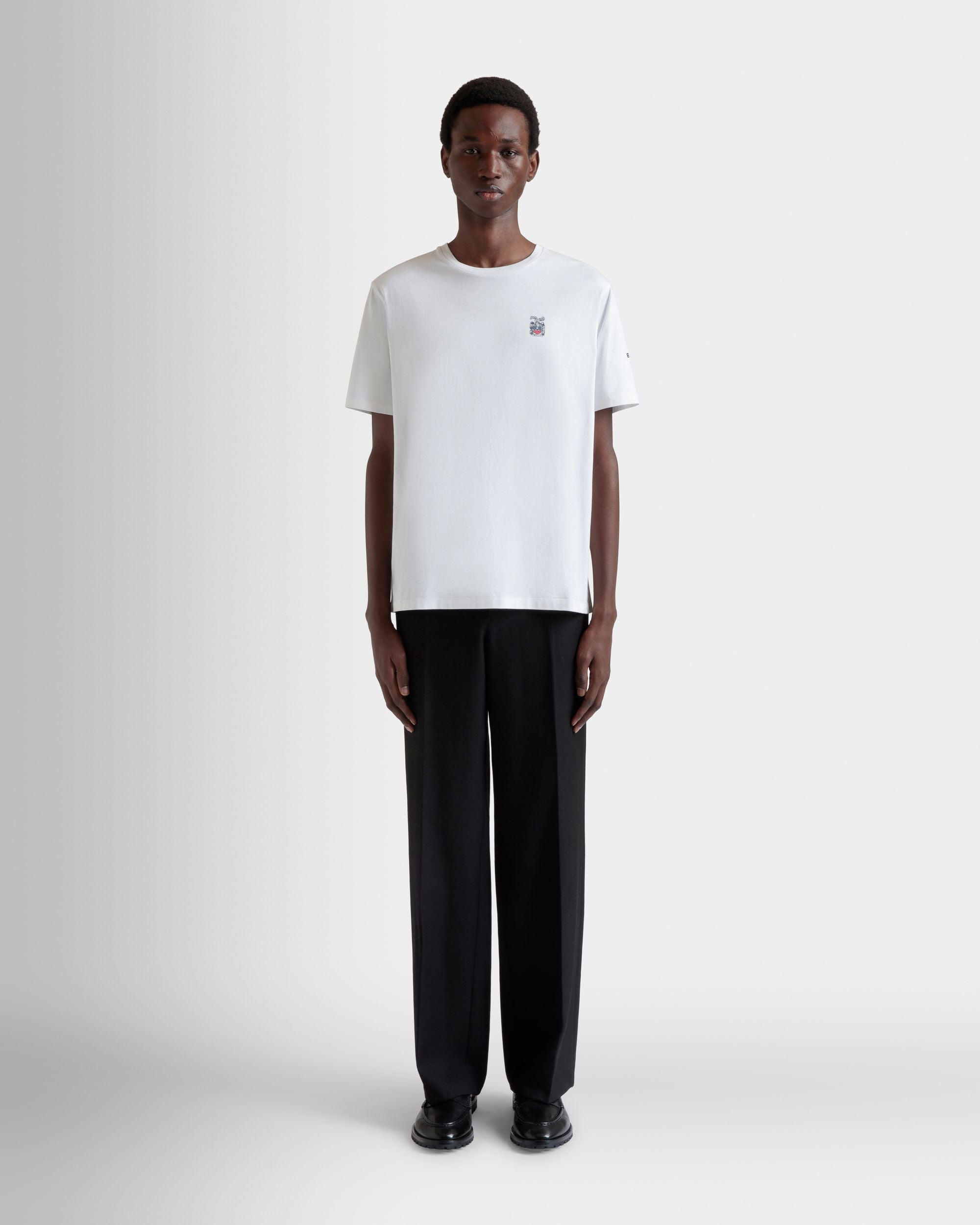 T-Shirt in White Cotton - Men's - Bally - 02