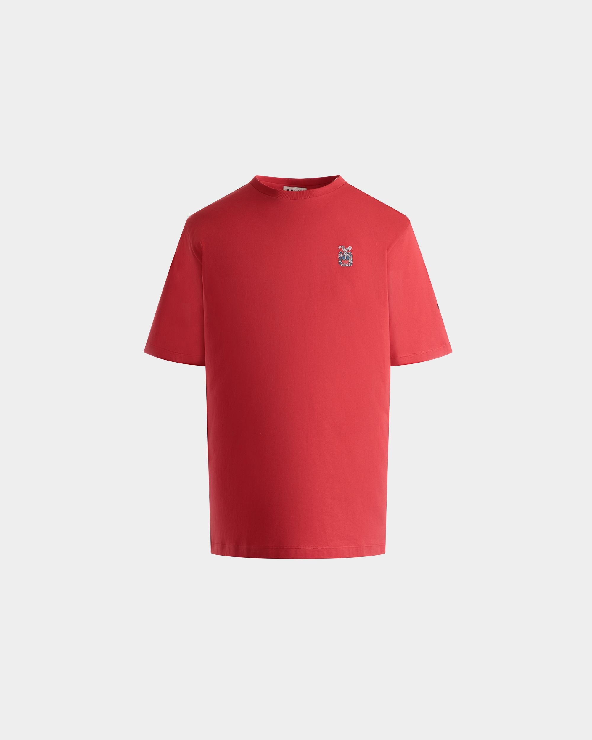 T-Shirt in Red Cotton - Men's - Bally - 01