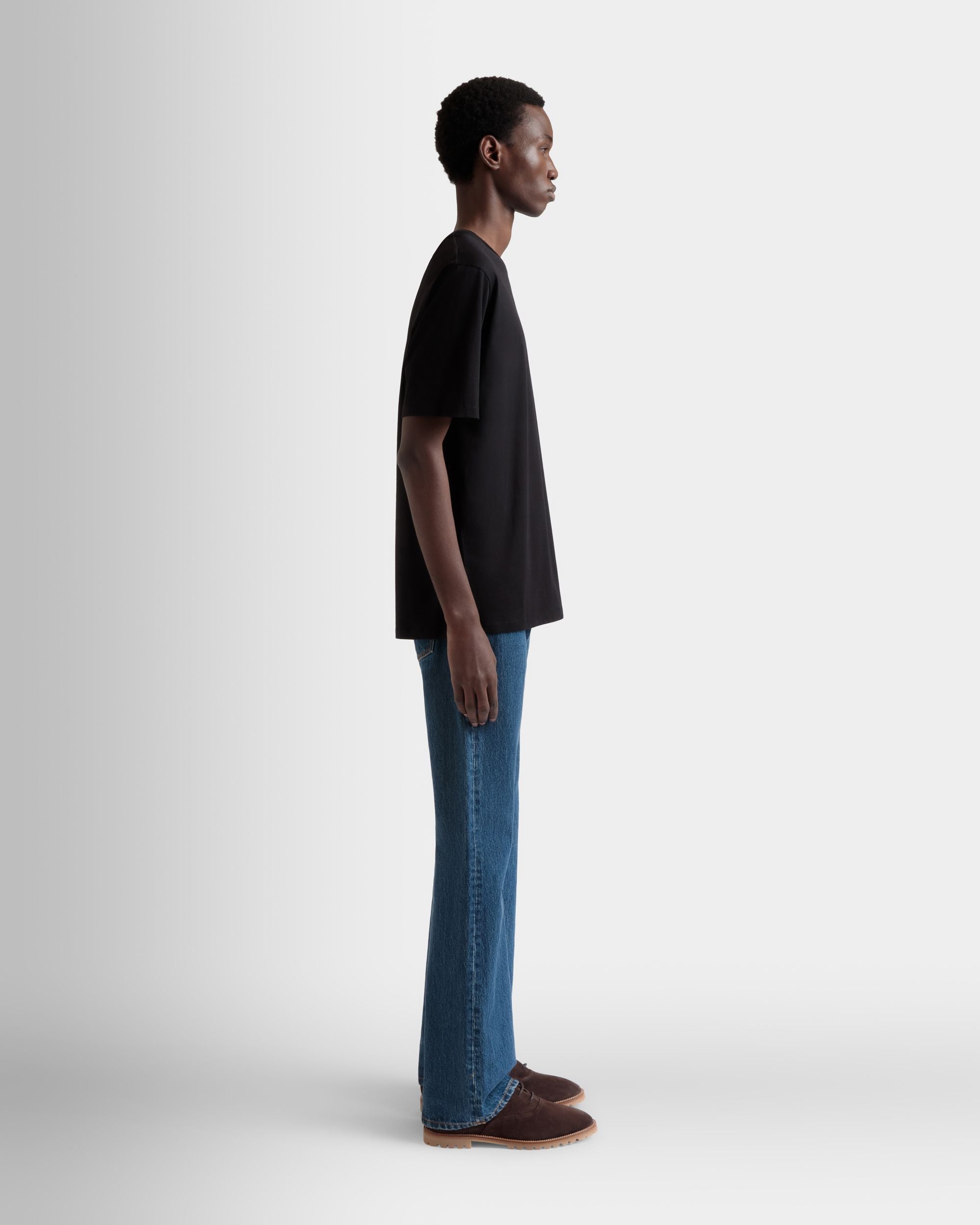 T-Shirt in Black Cotton - Men's - Bally - 05