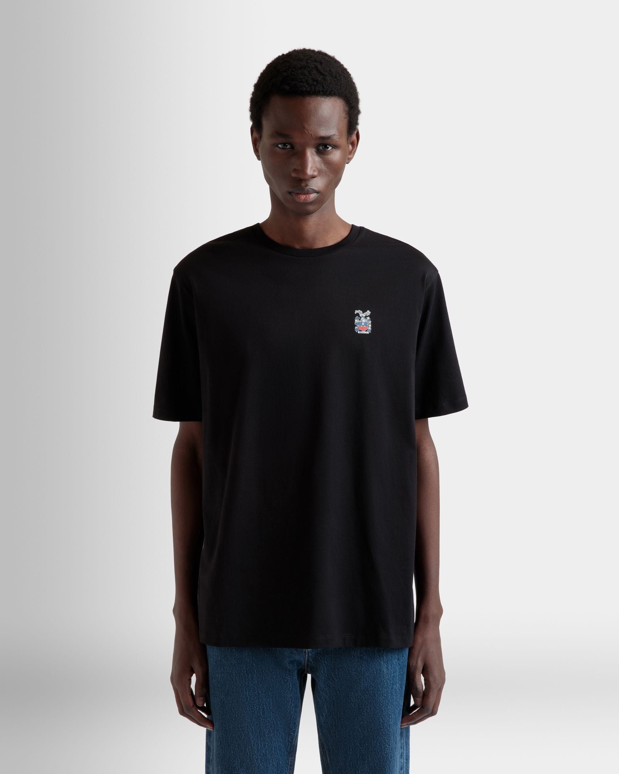 T-Shirt in Black Cotton - Men's - Bally - 08