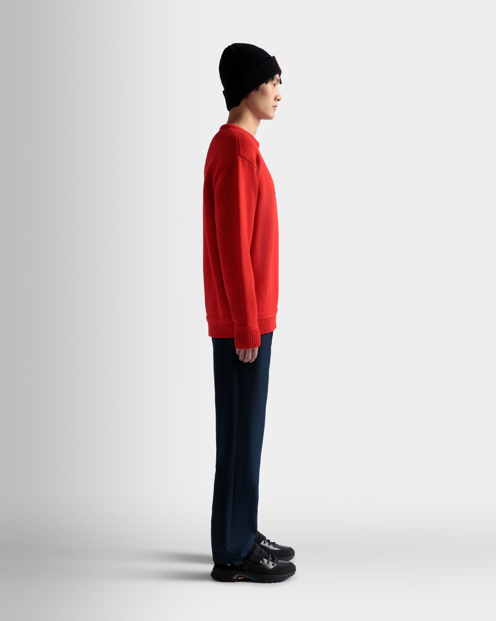 Sweater In Red Wool - Men's - Bally - 05