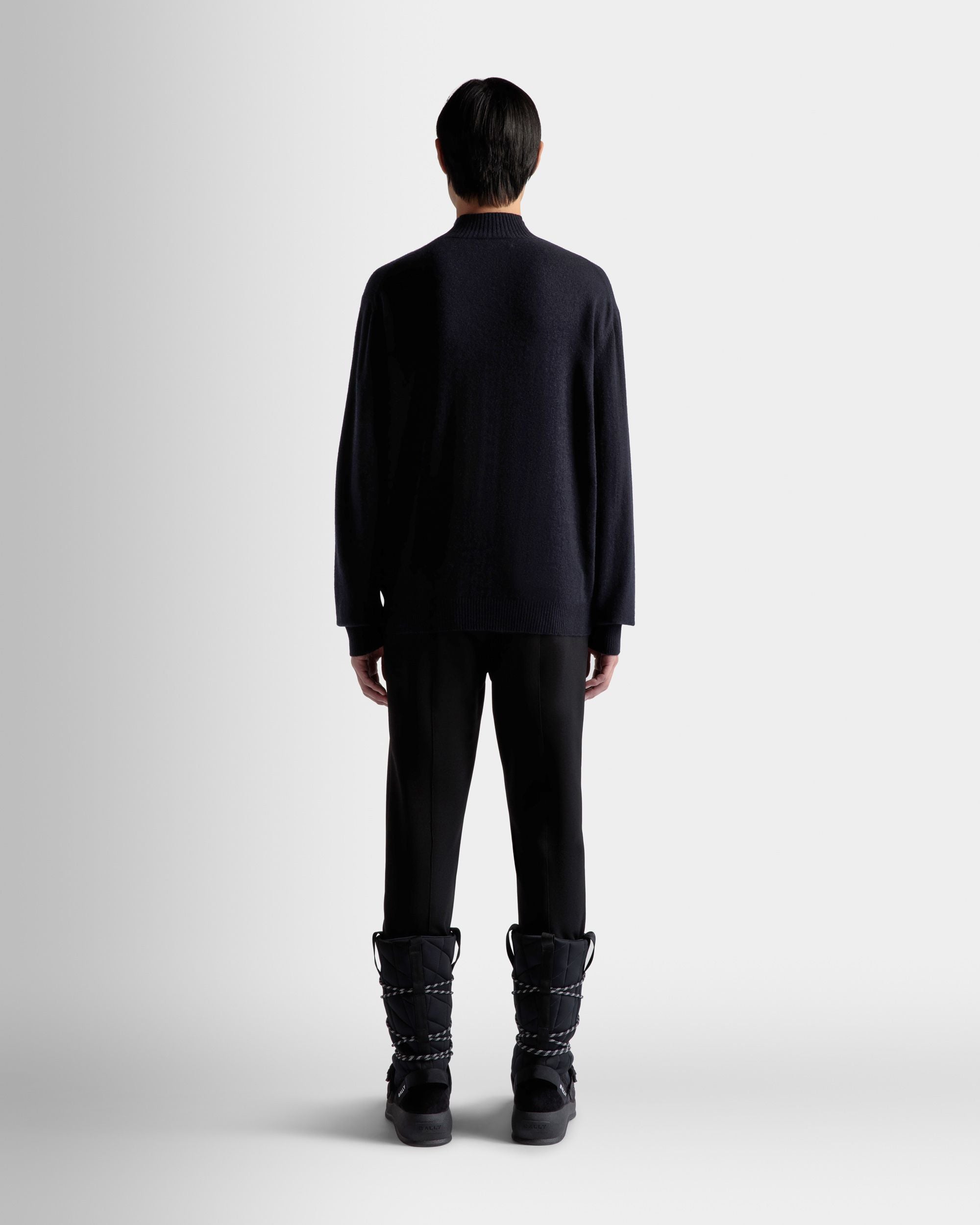 Turtleneck Sweater In Dark Blue Cashmere - Men's - Bally - 06