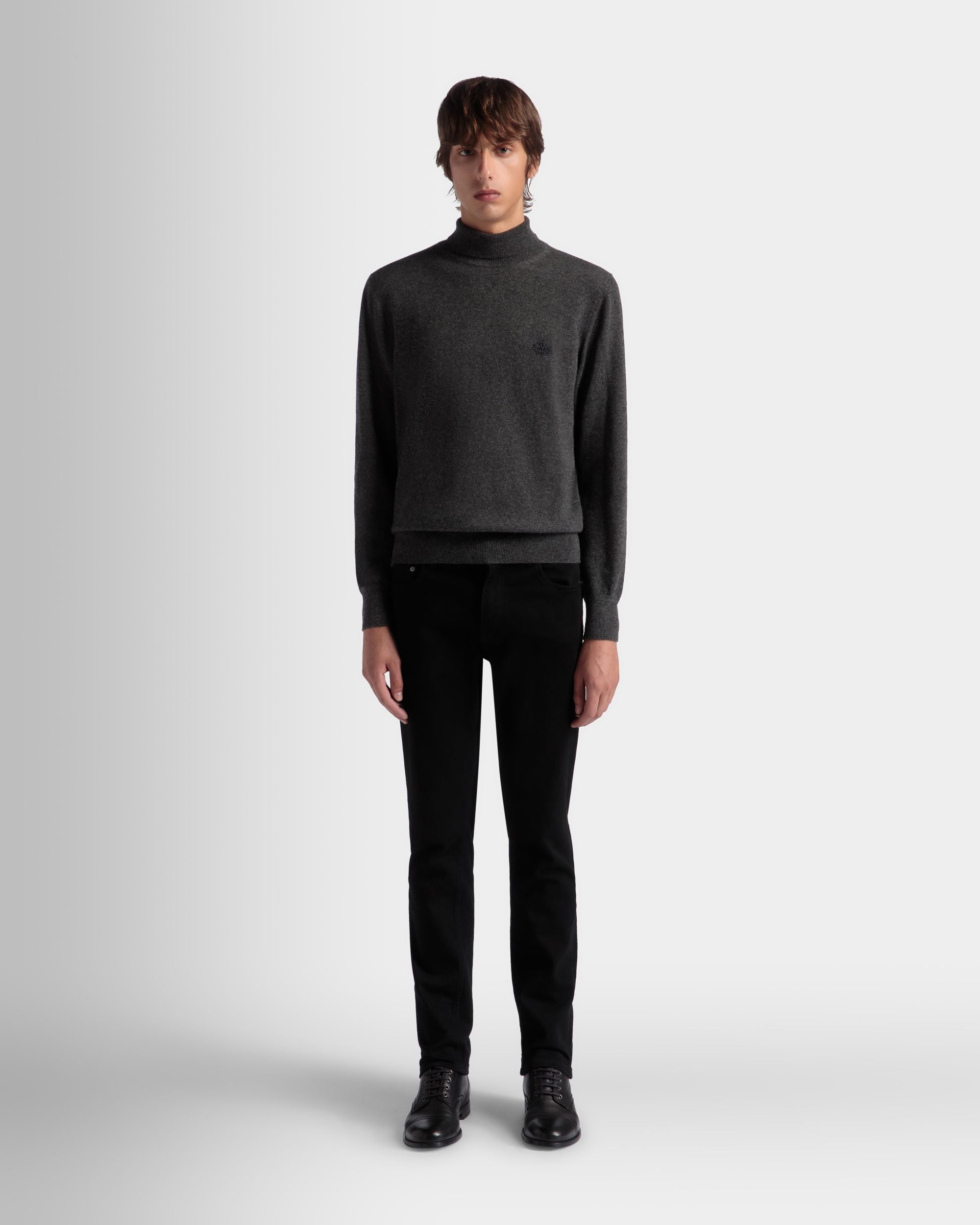 Adrien Brody Travel Collection Turtleneck In Dark Grey Cashmere - Men's - Bally - 02