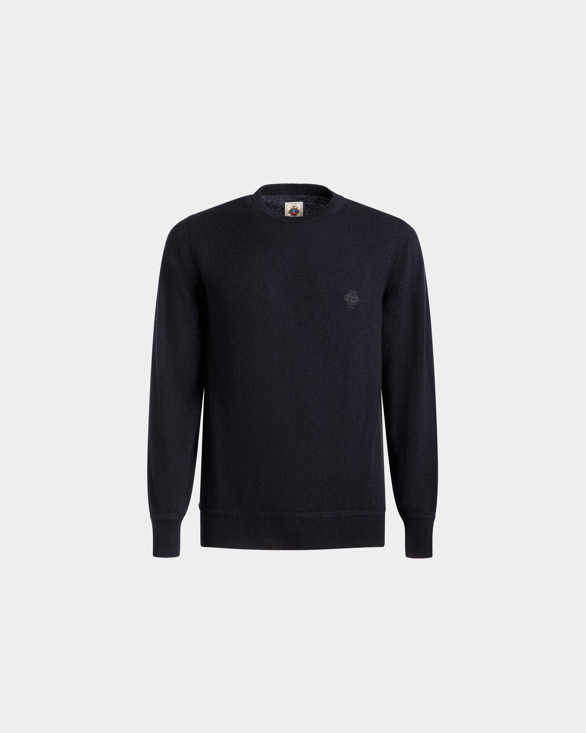 Adrien Brody Travel Collection Crewneck Sweater In Navy Blue Cashmere - Men's - Bally - 01