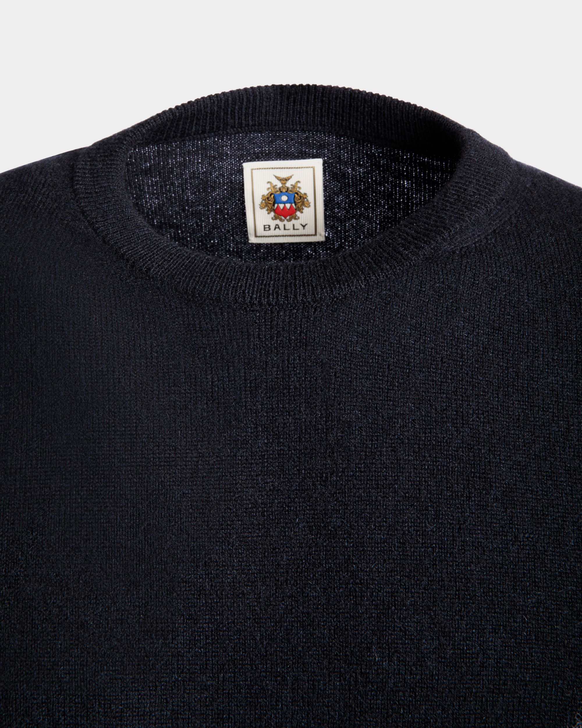 Adrien Brody Travel Collection Crewneck Sweater In Navy Blue Cashmere - Men's - Bally - 02