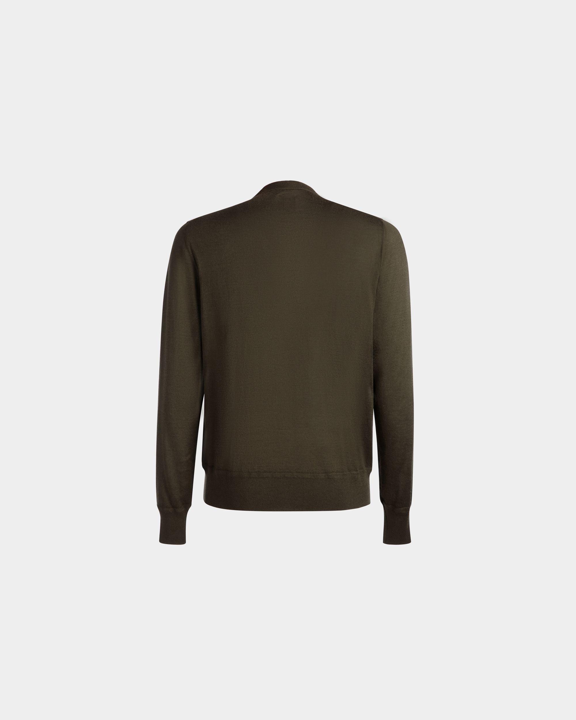 Adrien Brody Travel Collection Crewneck Sweater In Military Green Cashmere - Men's - Bally - 09