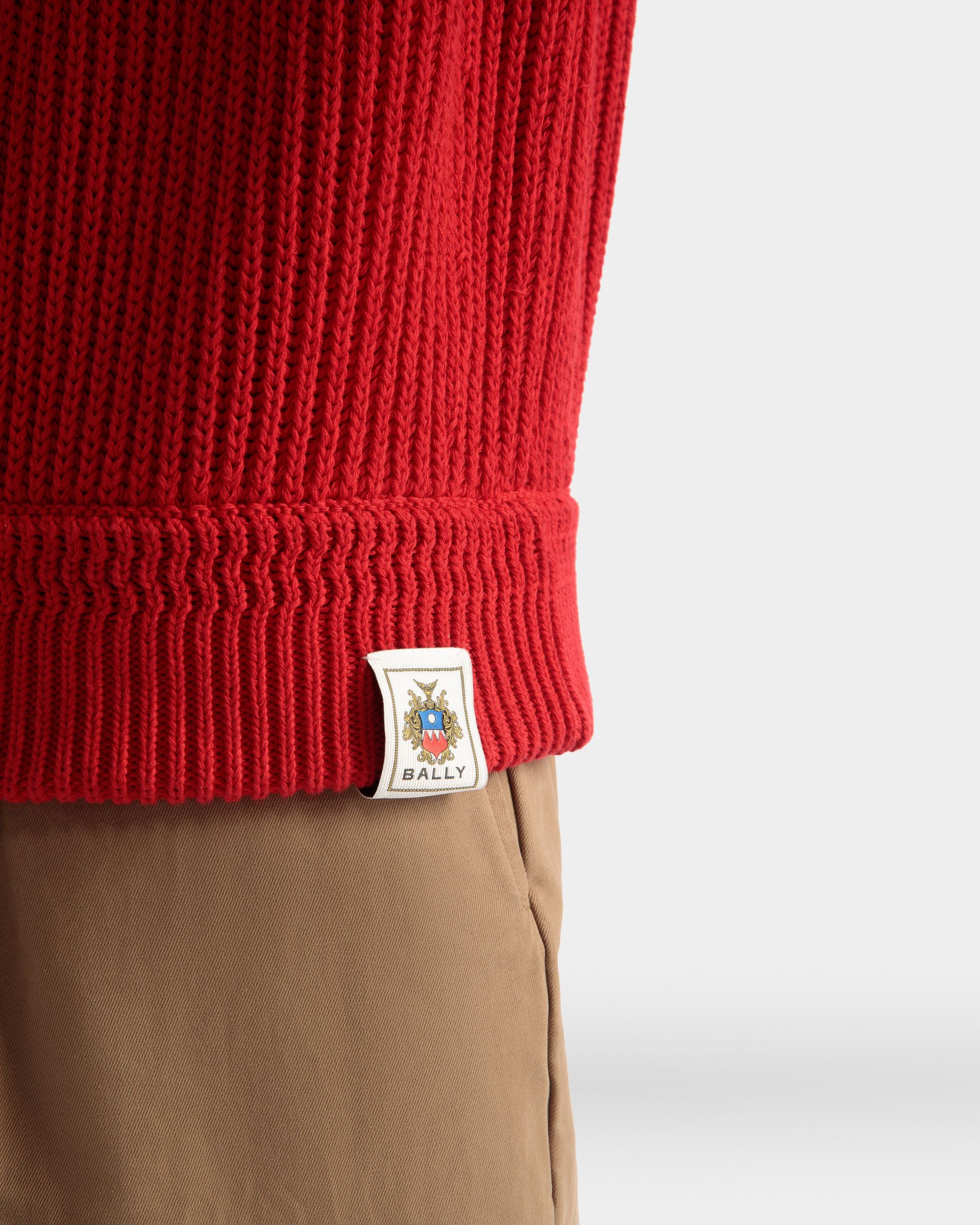Roll Neck in Candy Red Cotton - Men's - Bally - 04