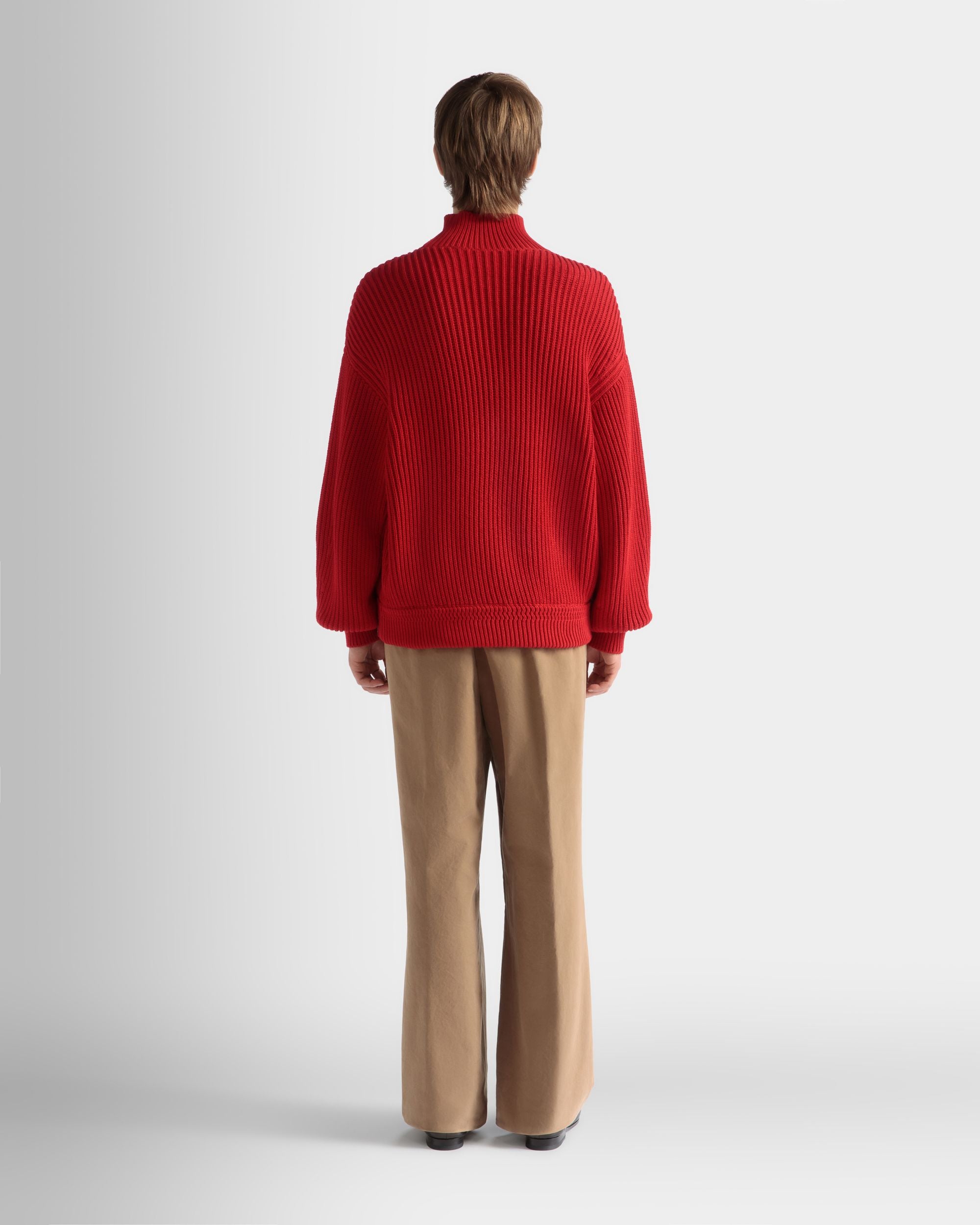 Roll Neck in Candy Red Cotton - Men's - Bally - 06
