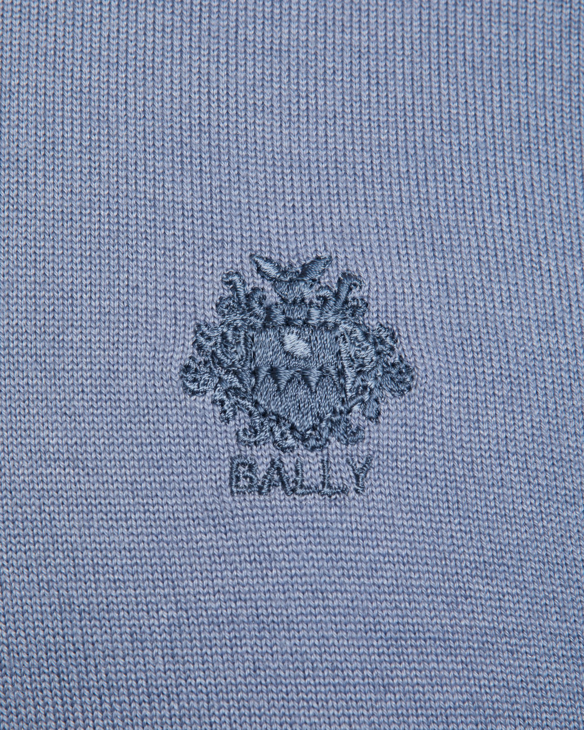 Crewneck Sweater in a Light Blue Wool and Cashmere Blend - Men's - Bally - 04