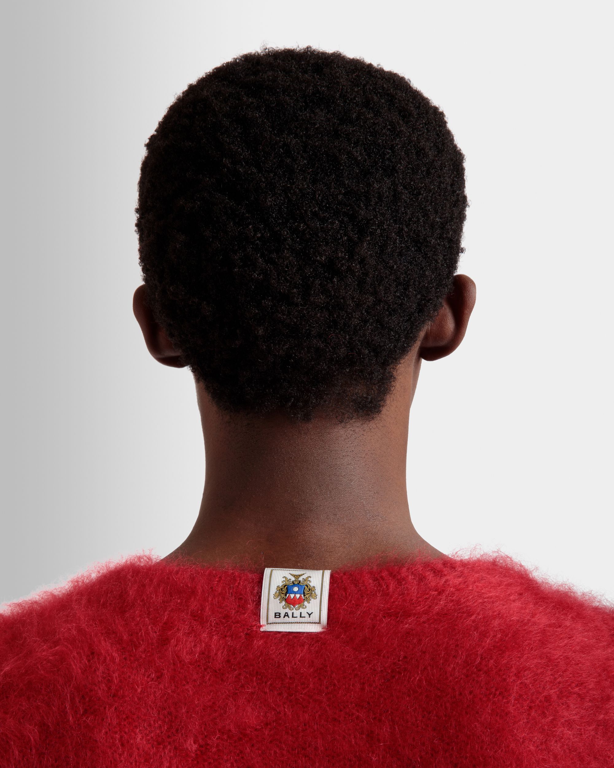 Crewneck Sweater In Red Mohair And Silk - Men's - Bally - 04